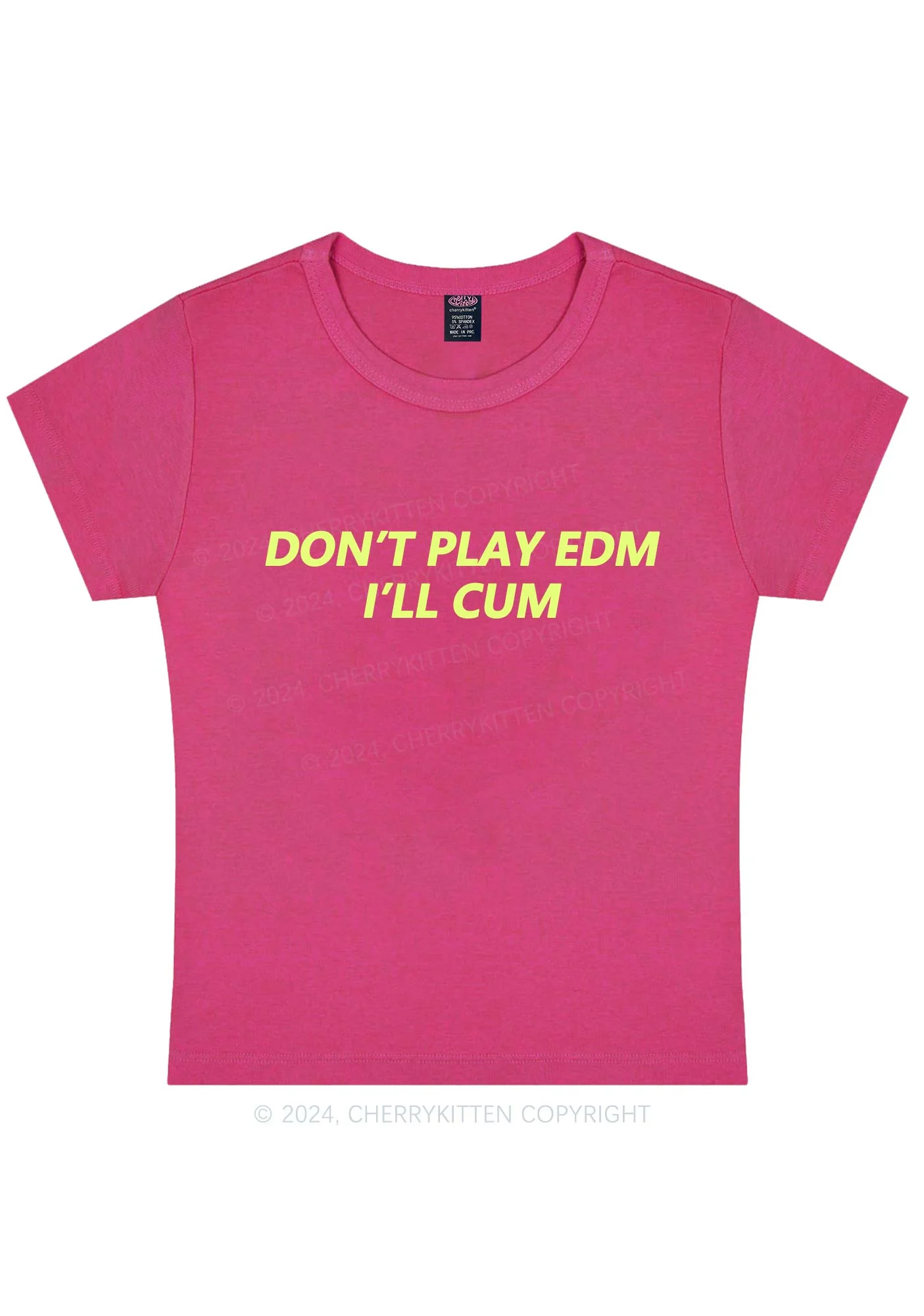 Dont Play Edm Y2K Baby Tee Cherrykitten - Image 7