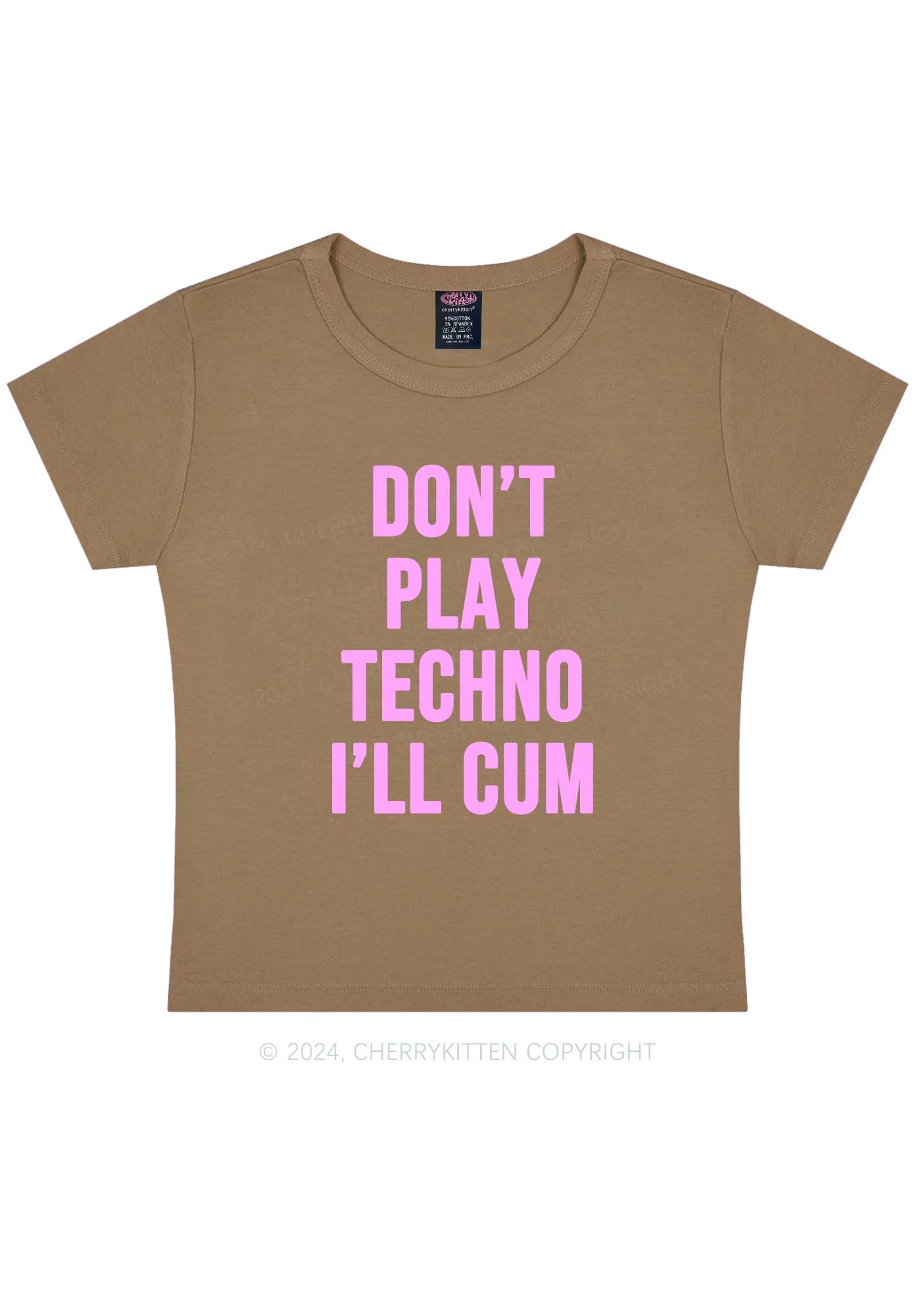 Don't Play Techno Y2K Baby Tee Cherrykitten - Image 10