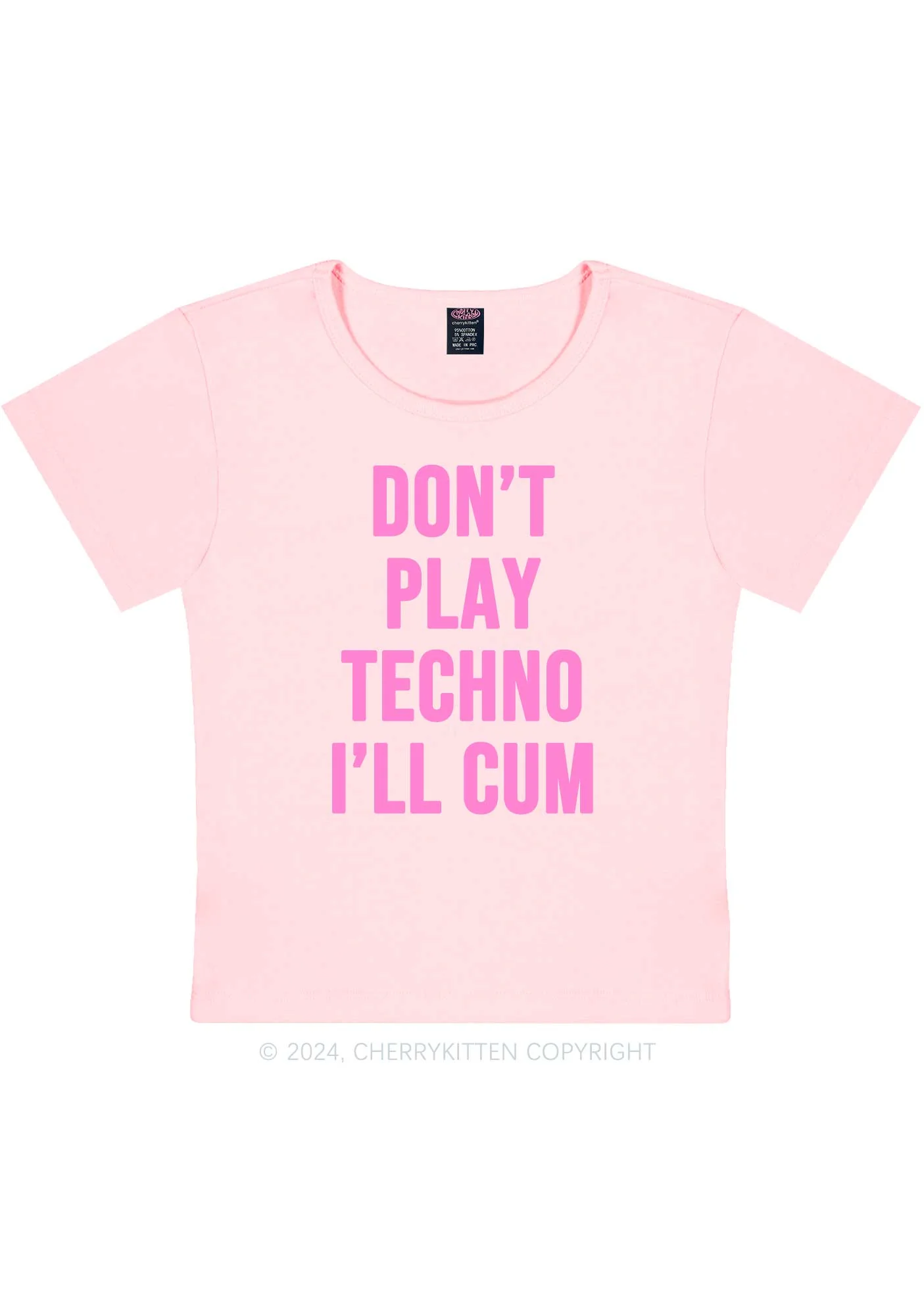 Don't Play Techno Y2K Baby Tee Cherrykitten - Image 4
