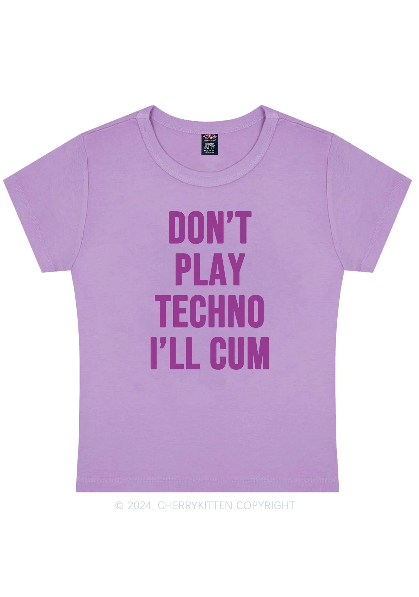 Don't Play Techno Y2K Baby Tee Cherrykitten - Image 6