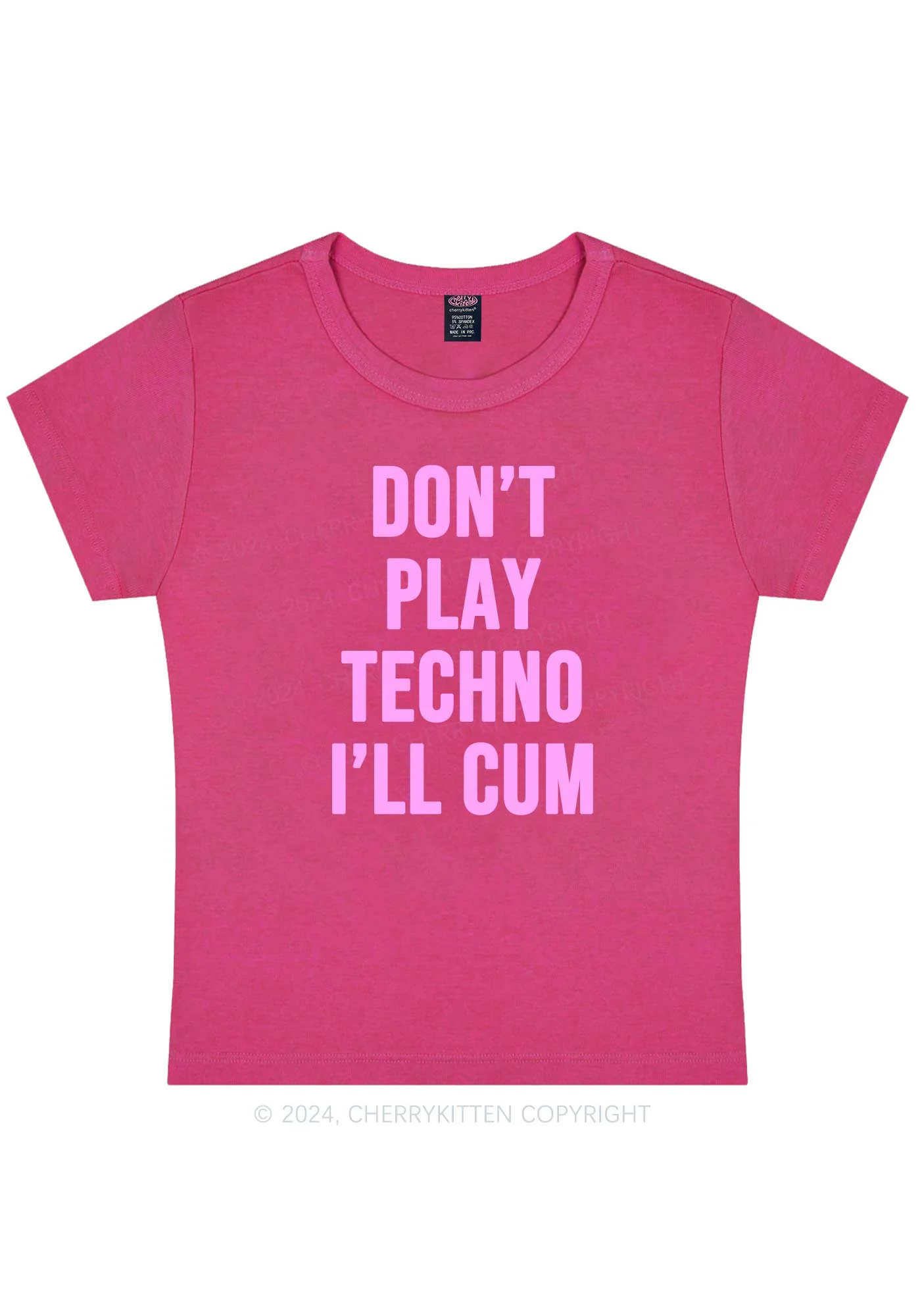 Don't Play Techno Y2K Baby Tee Cherrykitten - Image 7