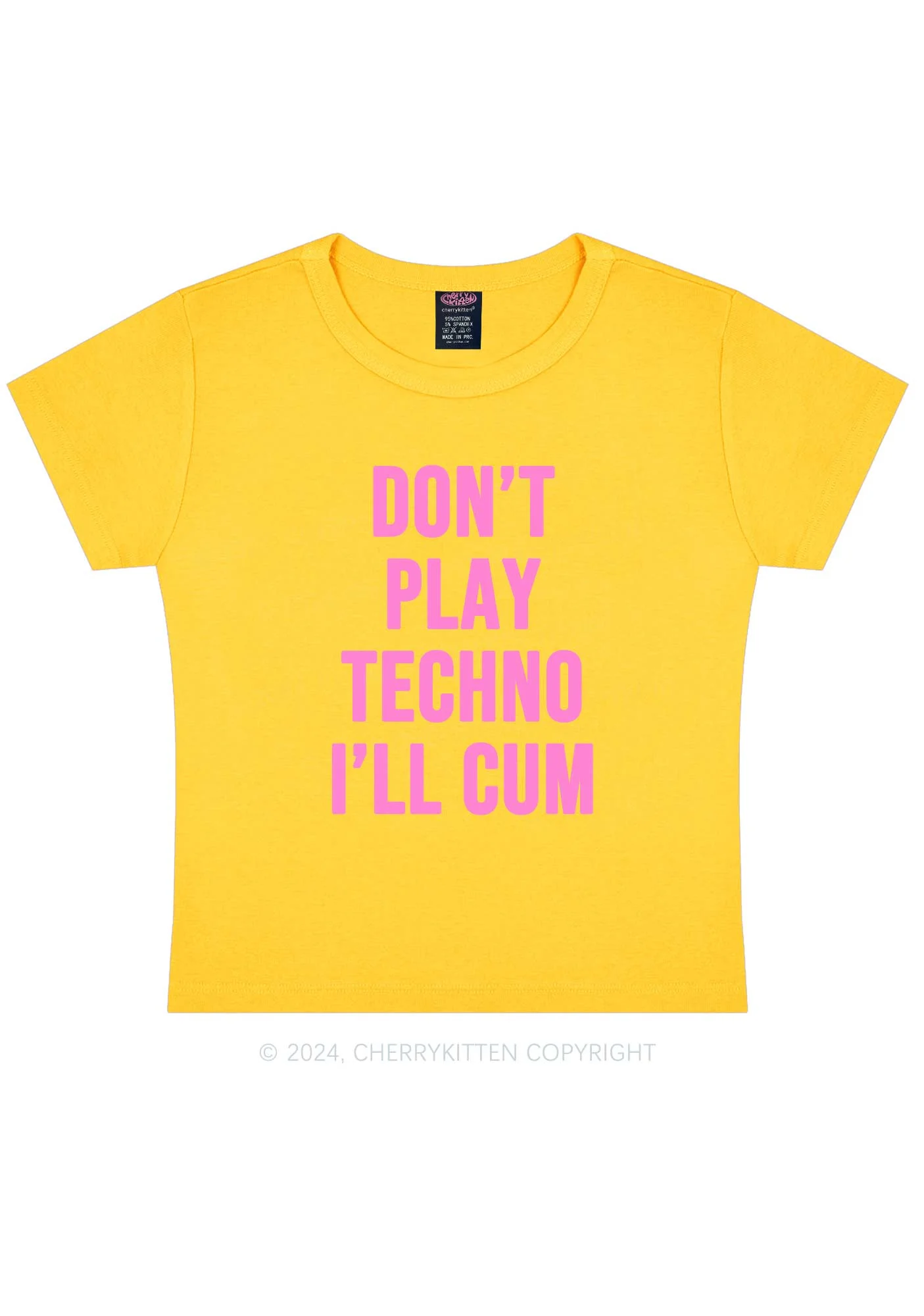 Don't Play Techno Y2K Baby Tee Cherrykitten - Image 8