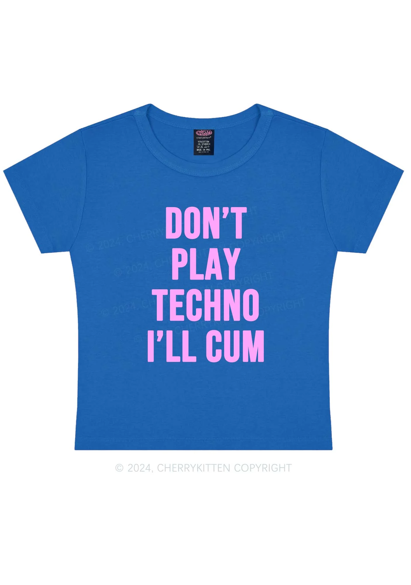 Don't Play Techno Y2K Baby Tee Cherrykitten - Image 9