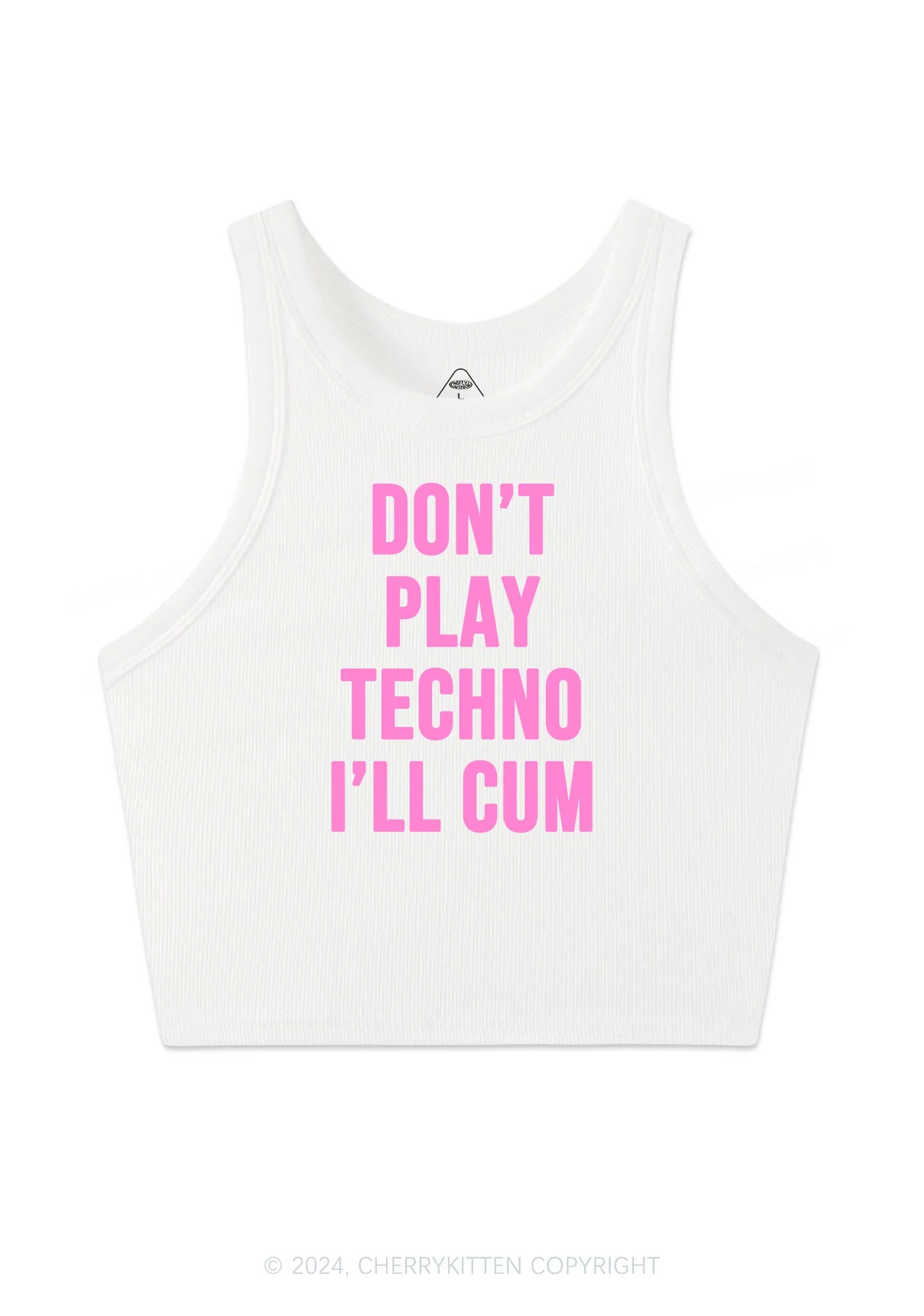 Don't Play Techno Y2K Crop Tank Top Cherrykitten - Image 3