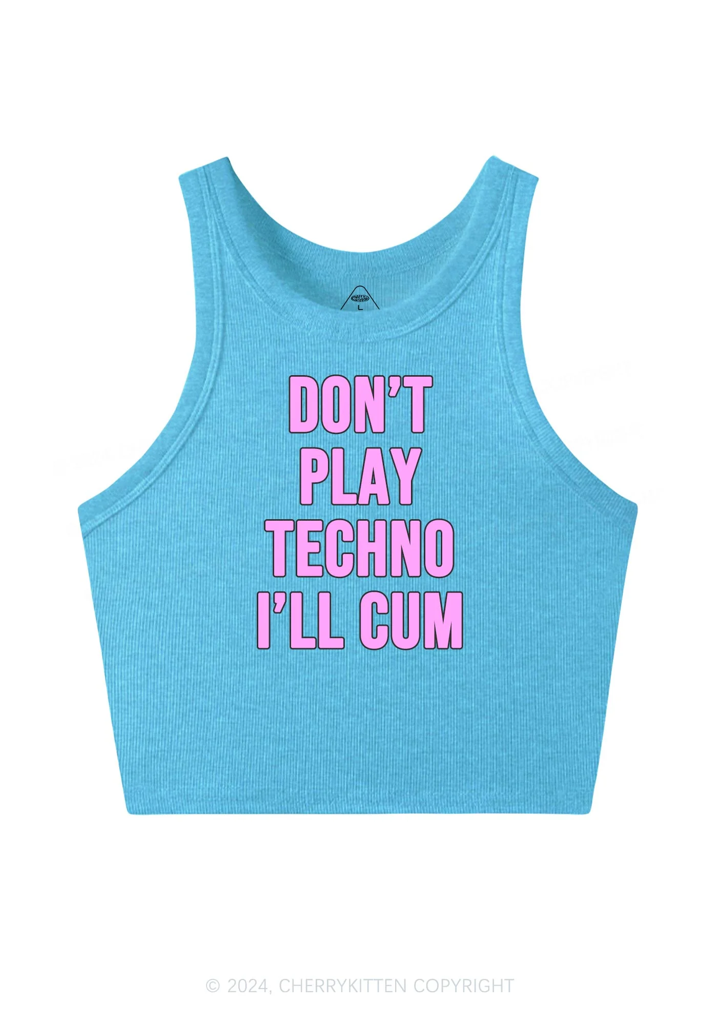 Don't Play Techno Y2K Crop Tank Top Cherrykitten - Image 4