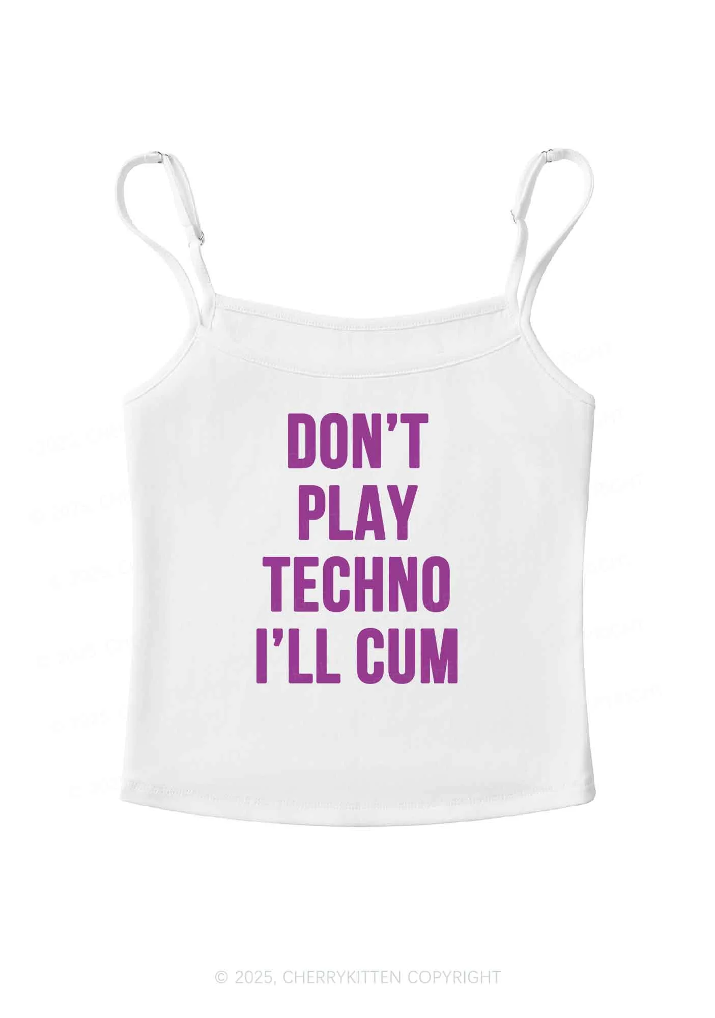 Don't Play Techno Y2K Spaghetti Strap Cami Cherrykitten - Image 3