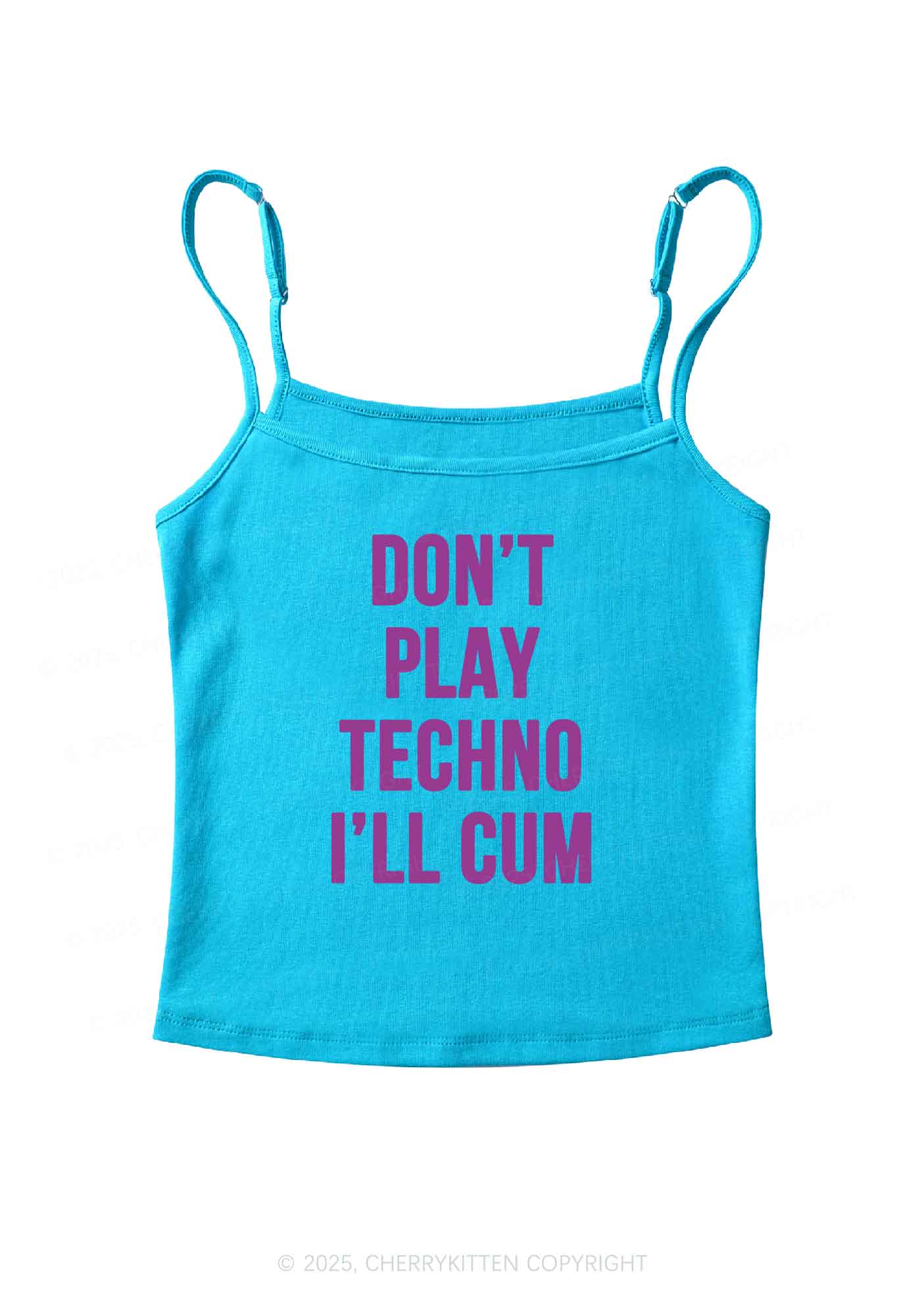 Don't Play Techno Y2K Spaghetti Strap Cami Cherrykitten - Image 4