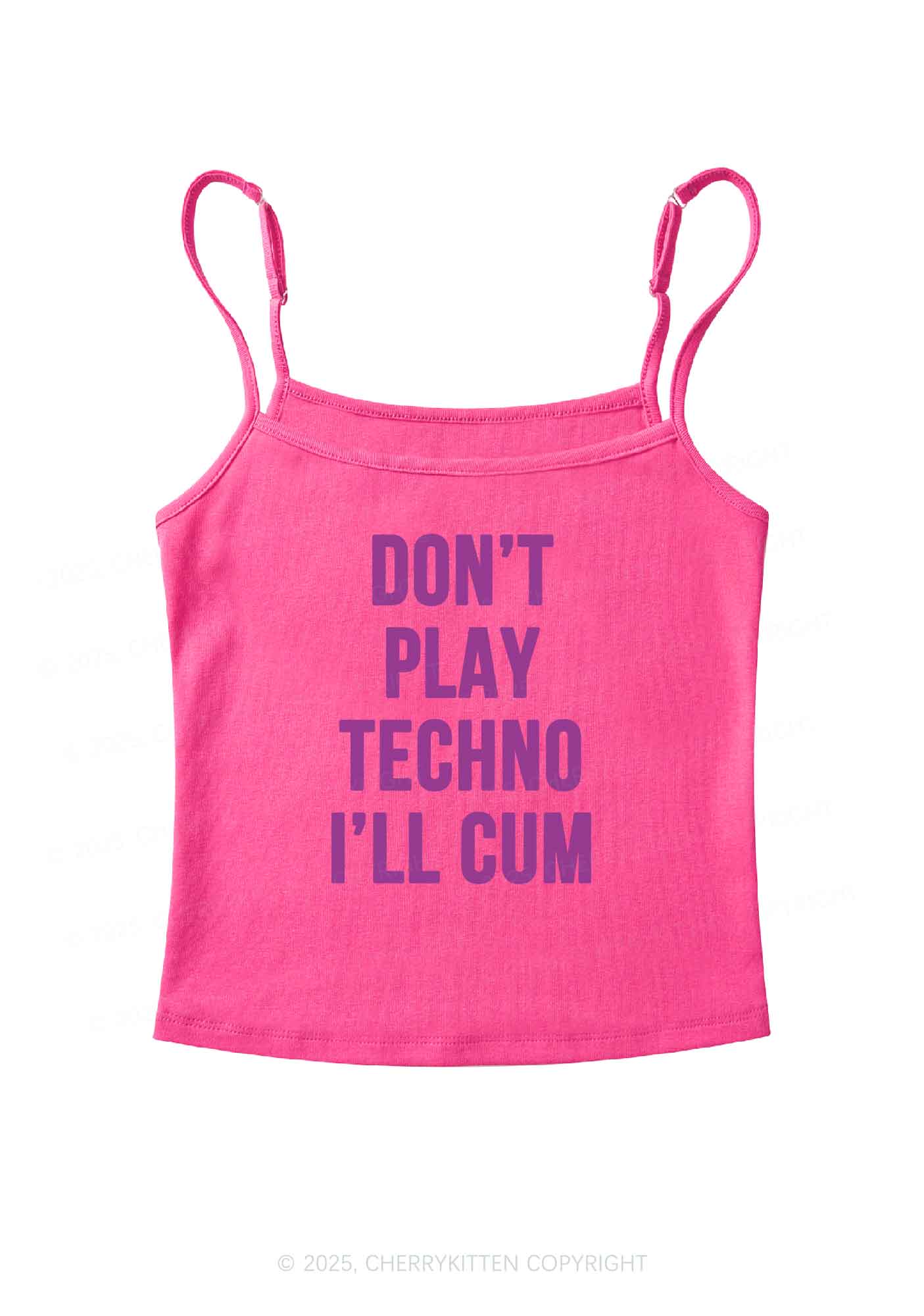Don't Play Techno Y2K Spaghetti Strap Cami Cherrykitten - Image 5