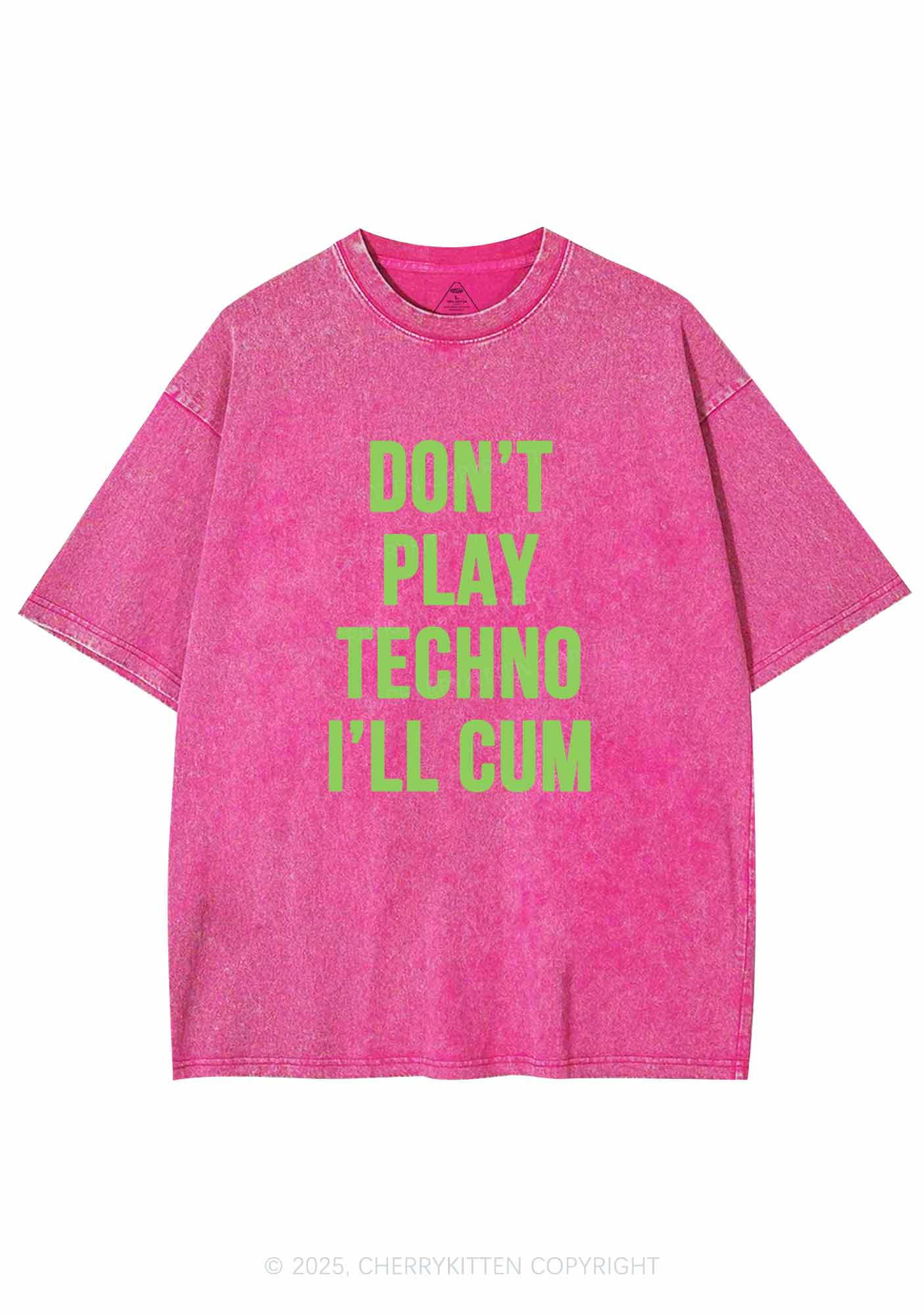 Don't Play Techno Y2K Washed Tee Cherrykitten - Image 3
