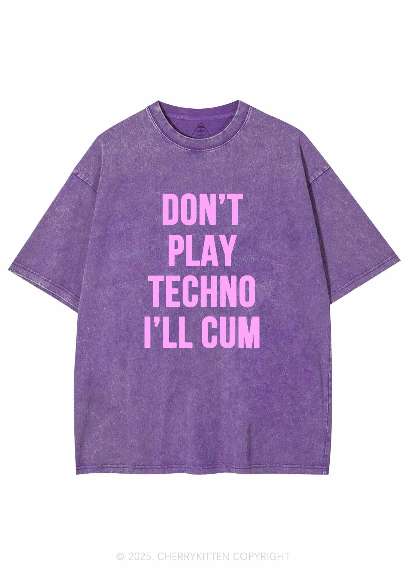 Don't Play Techno Y2K Washed Tee Cherrykitten - Image 4