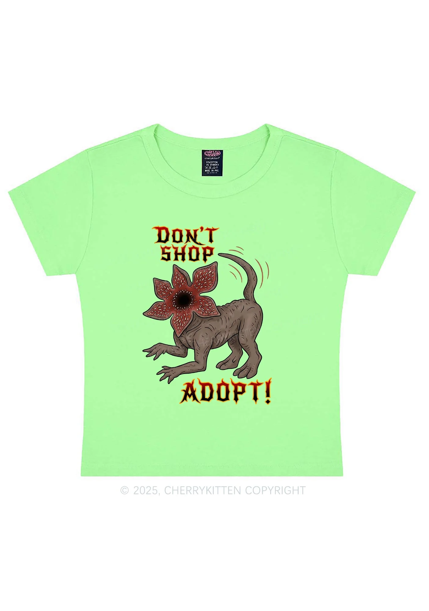 Dont Shop Adopt Y2K Baby Tee Cherrykitten - Image 12