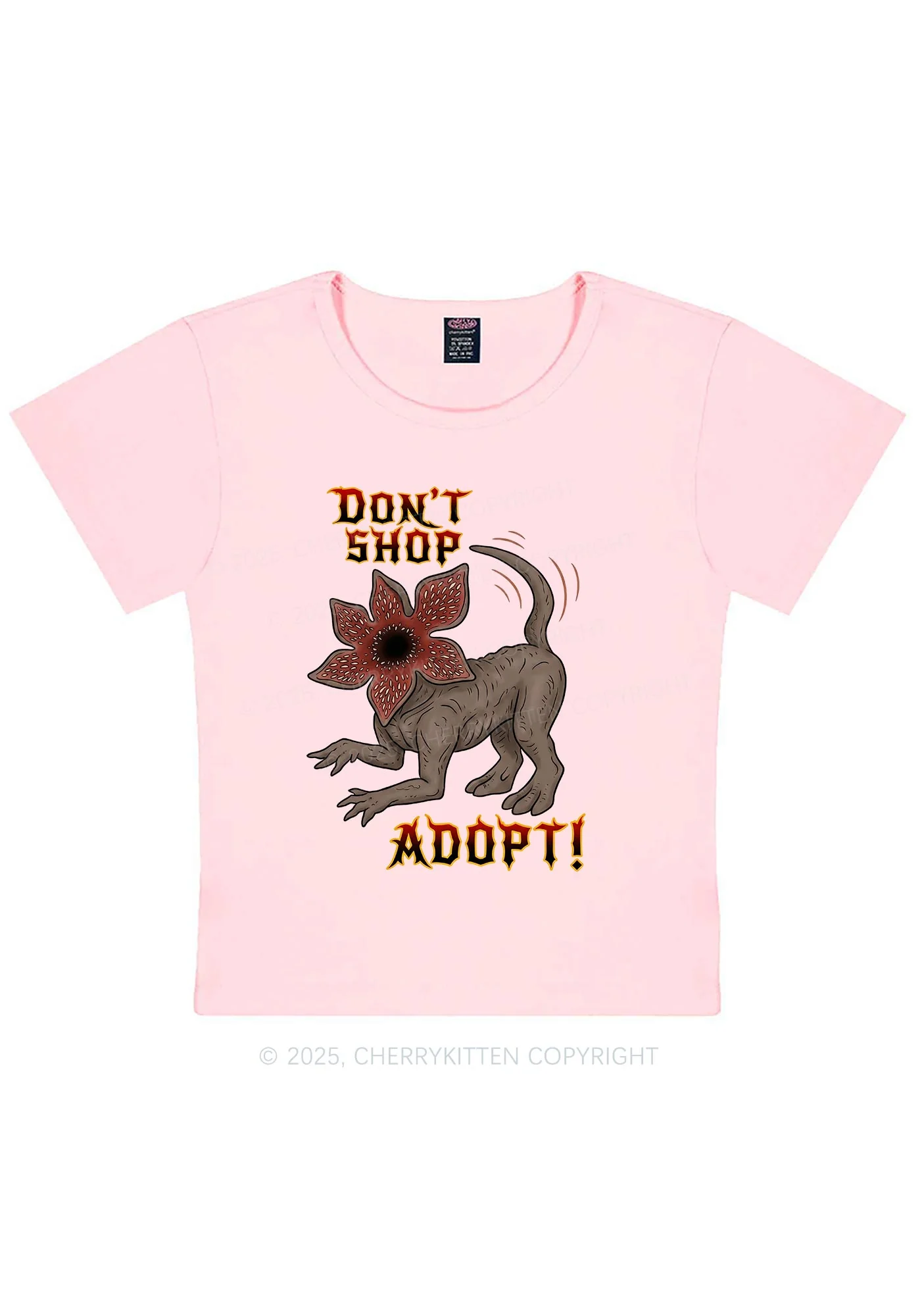 Dont Shop Adopt Y2K Baby Tee Cherrykitten - Image 4