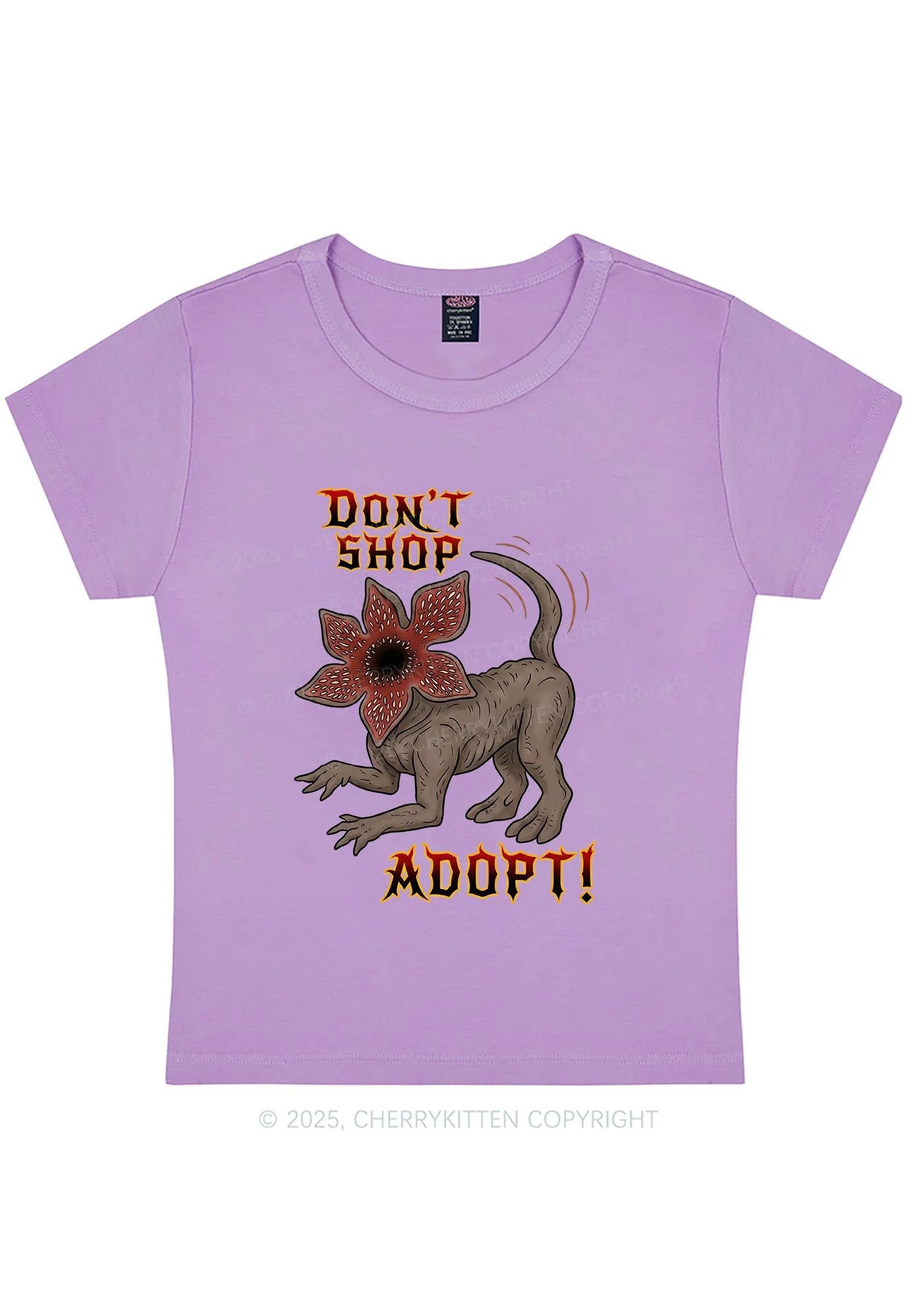 Dont Shop Adopt Y2K Baby Tee Cherrykitten - Image 5