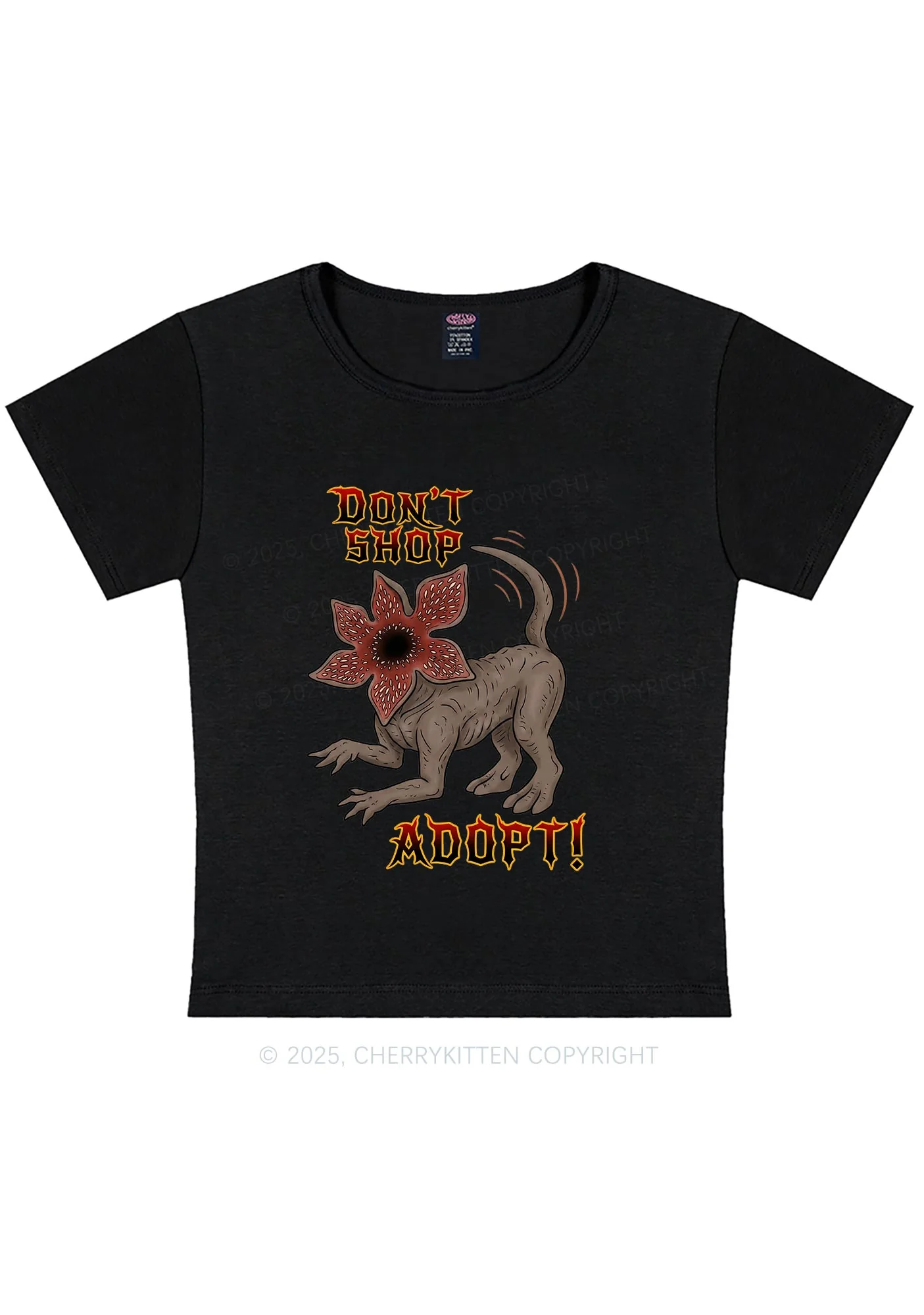 Dont Shop Adopt Y2K Baby Tee Cherrykitten - Image 6