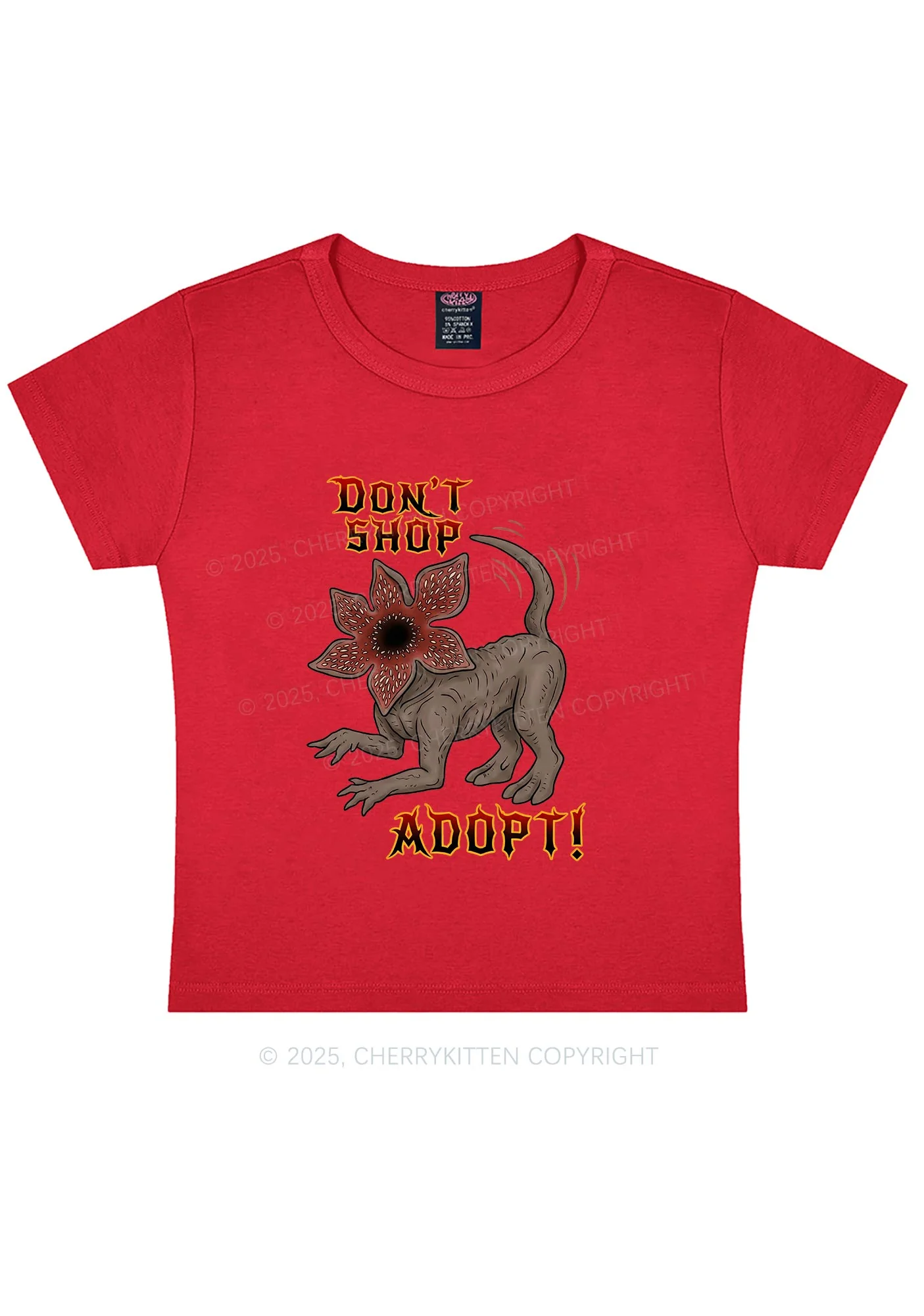 Dont Shop Adopt Y2K Baby Tee Cherrykitten - Image 9