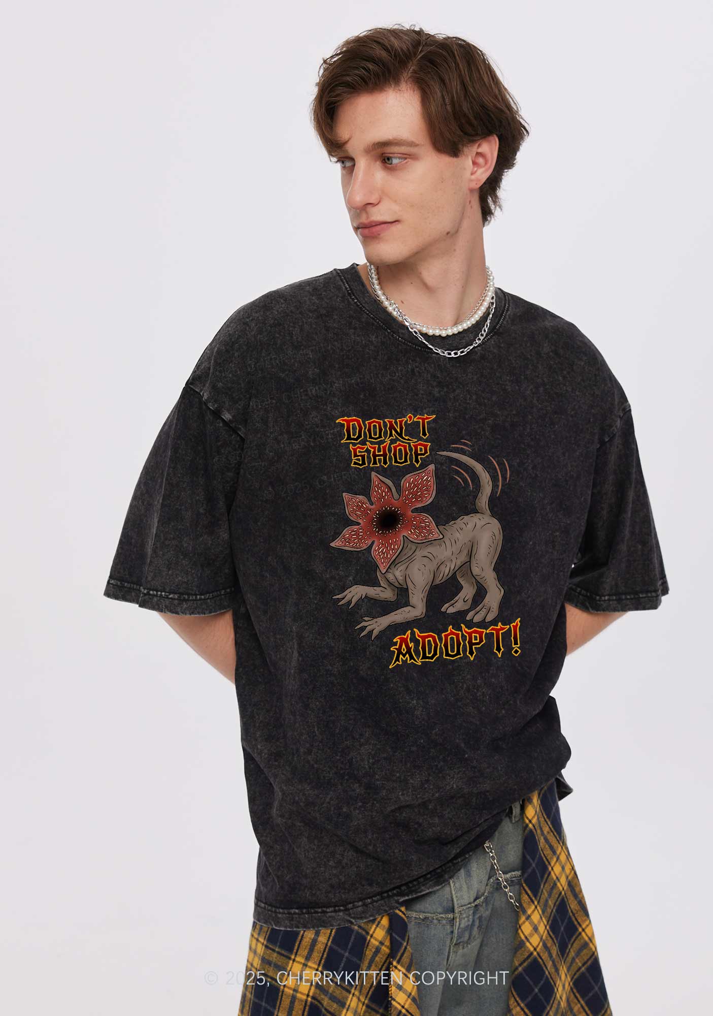 Dont Shop Adopt Y2K Shirts Washed Tee Cherrykitten - Image 2