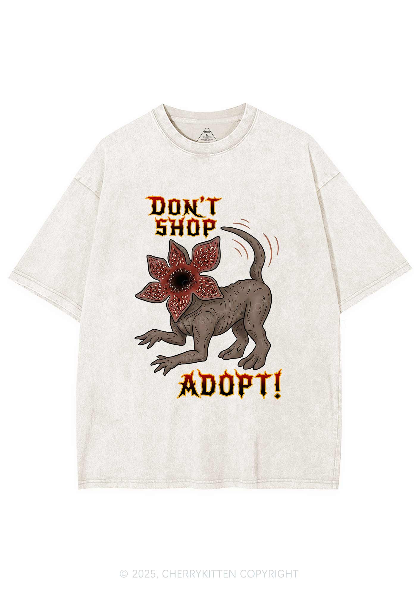 Dont Shop Adopt Y2K Shirts Washed Tee Cherrykitten - Image 4