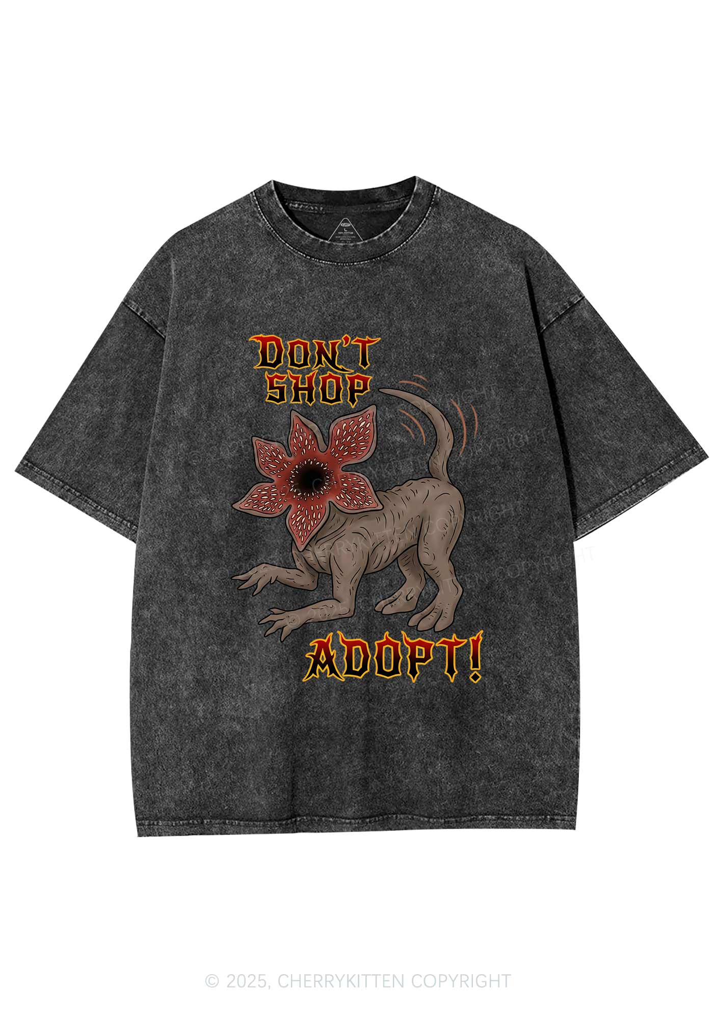 Dont Shop Adopt Y2K Shirts Washed Tee Cherrykitten - Image 5