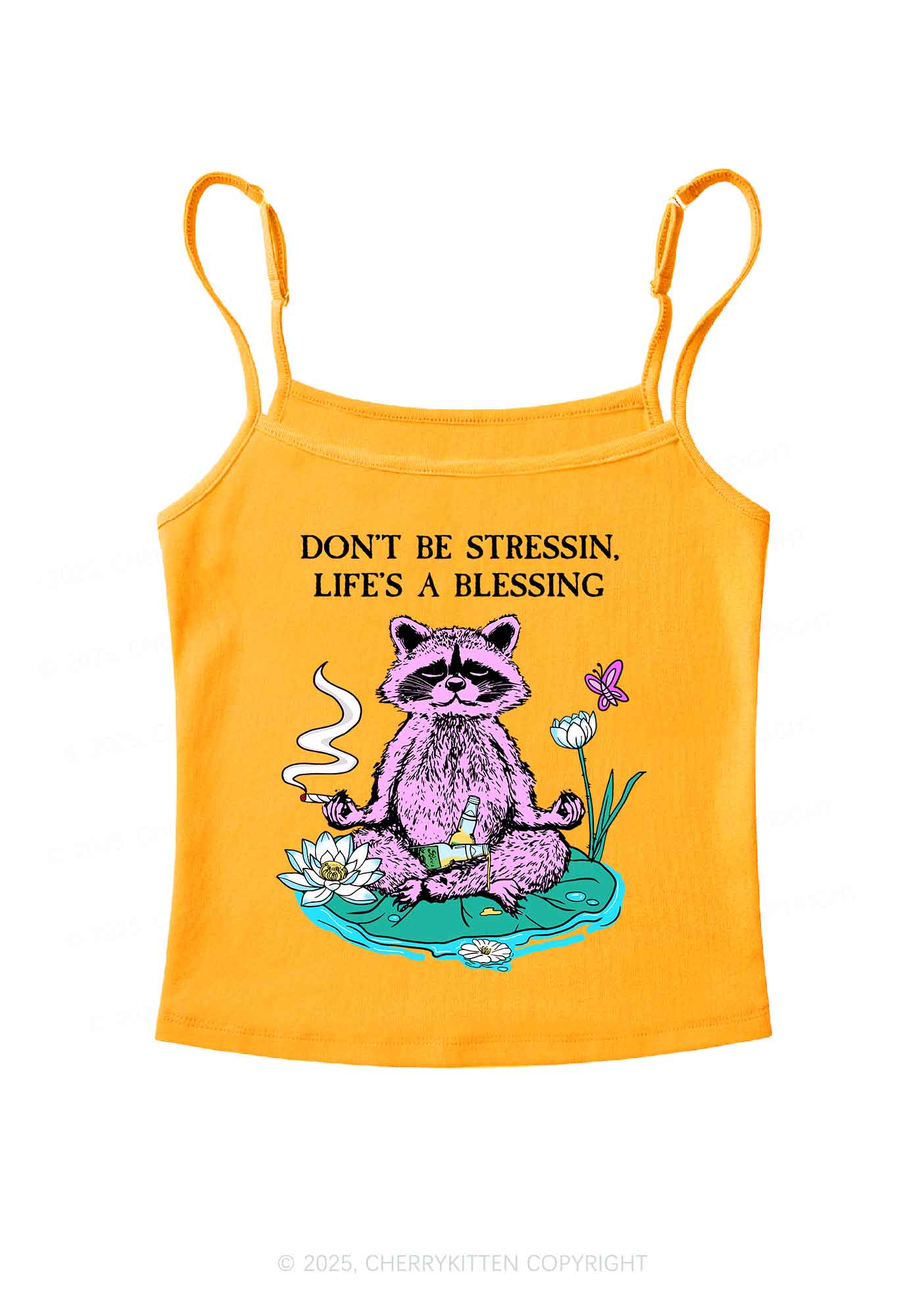 Dont Stress Raccoon Y2K Spaghetti Strap Cami Cherrykitten - Image 6