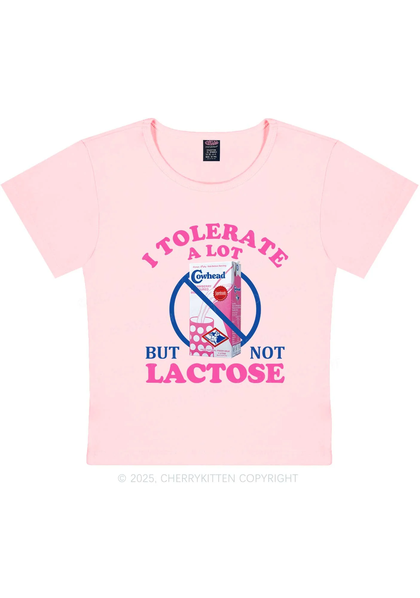 Dont Tolerate Lactose Y2K Baby Tee Cherrykitten - Image 10