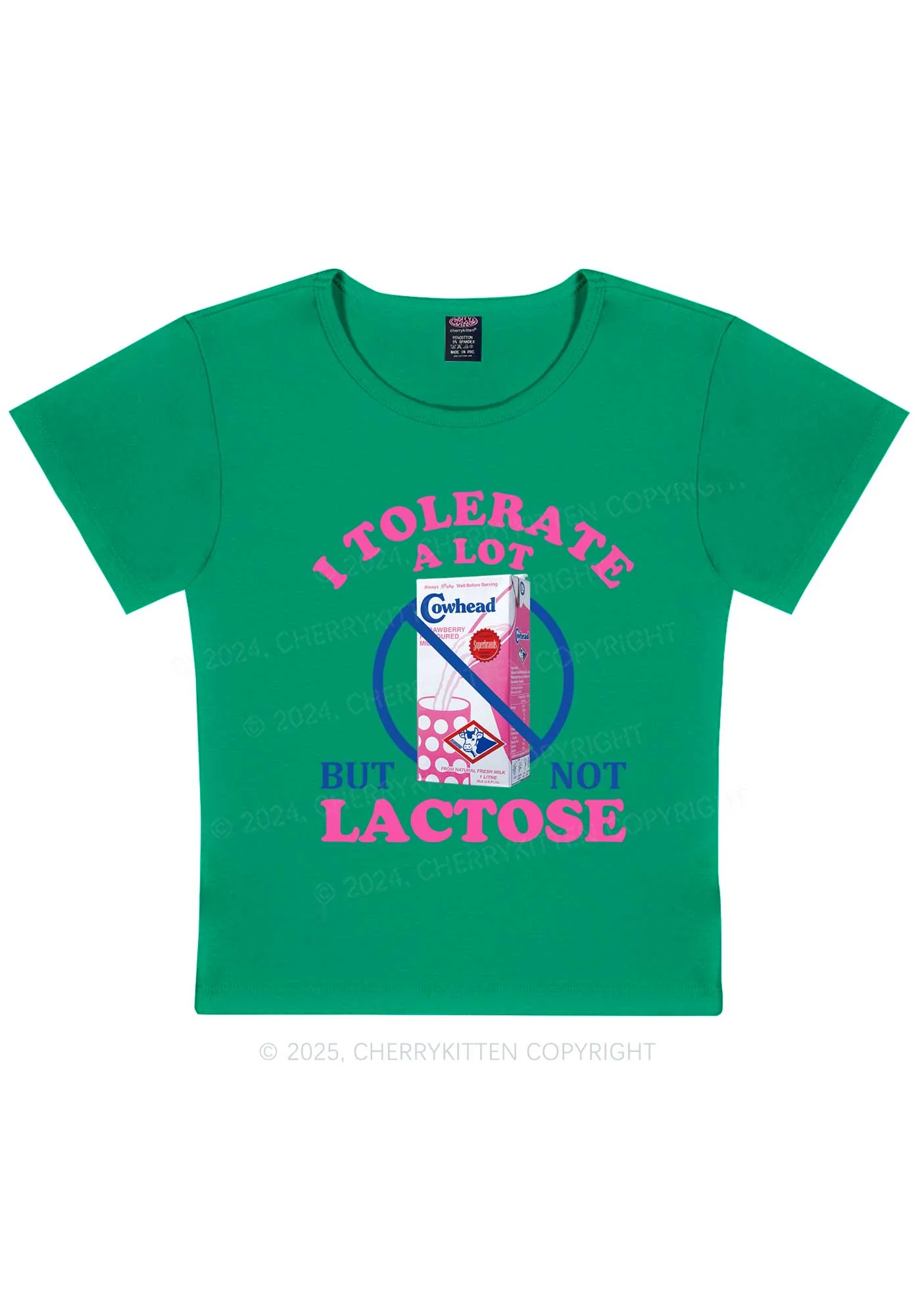 Dont Tolerate Lactose Y2K Baby Tee Cherrykitten - Image 11