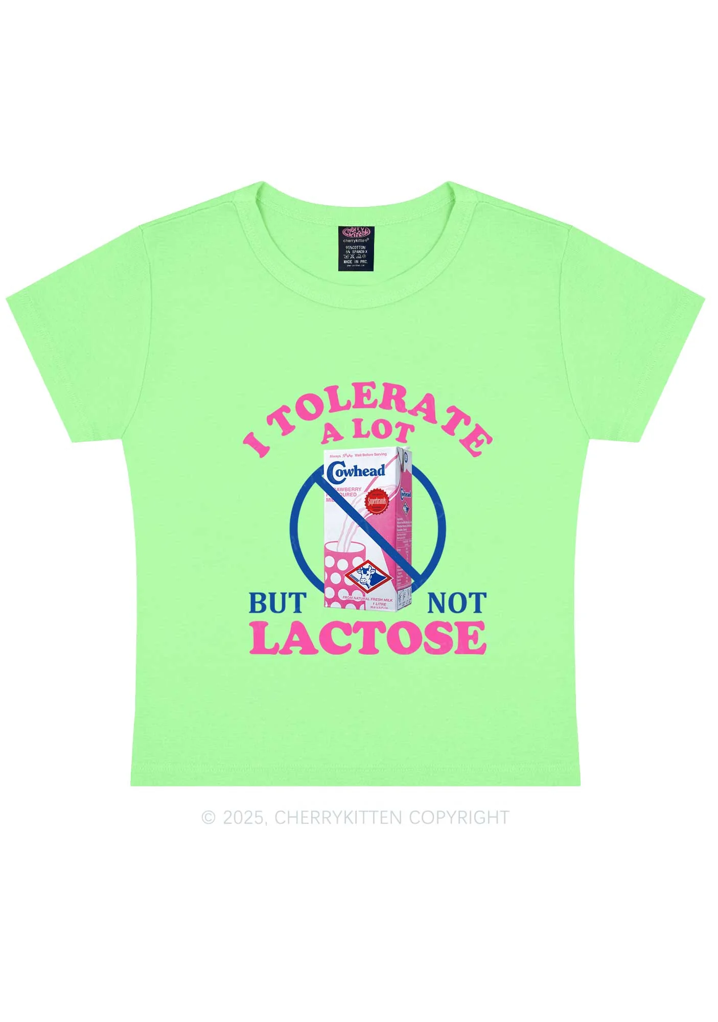 Dont Tolerate Lactose Y2K Baby Tee Cherrykitten - Image 12