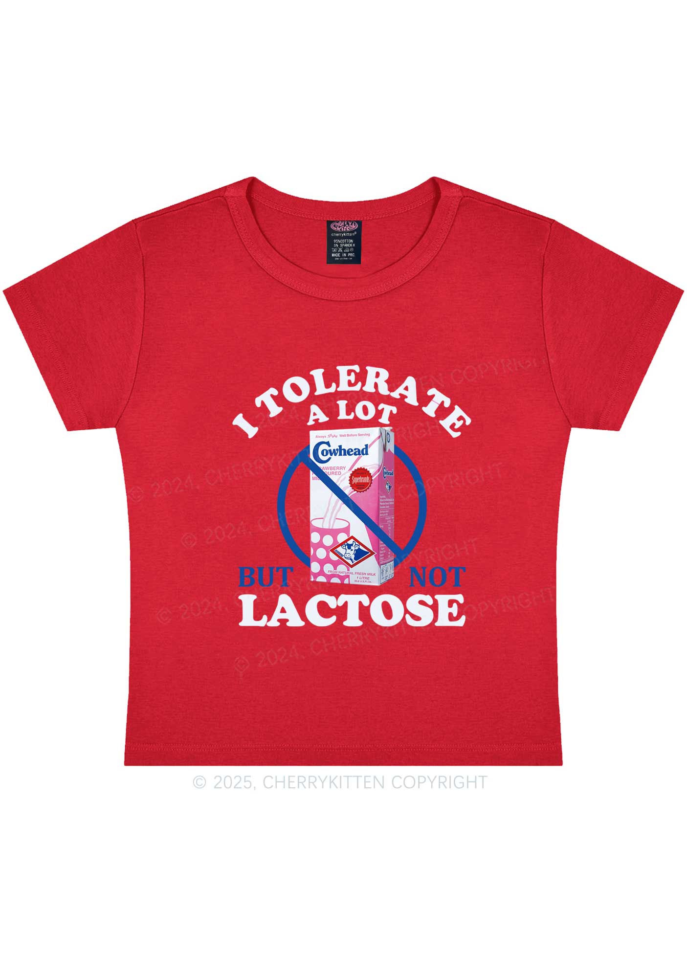 Dont Tolerate Lactose Y2K Baby Tee Cherrykitten - Image 4