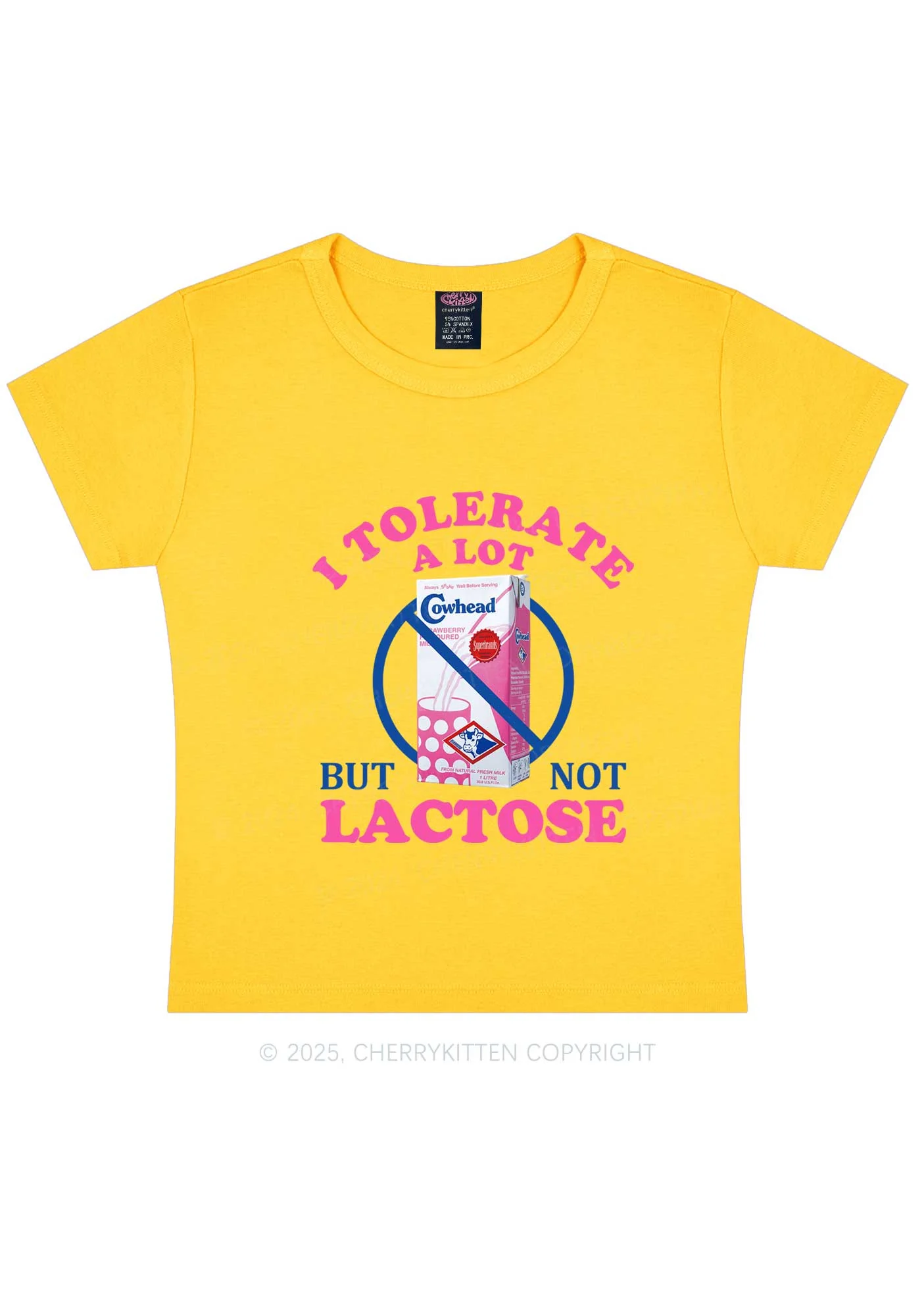 Dont Tolerate Lactose Y2K Baby Tee Cherrykitten - Image 6