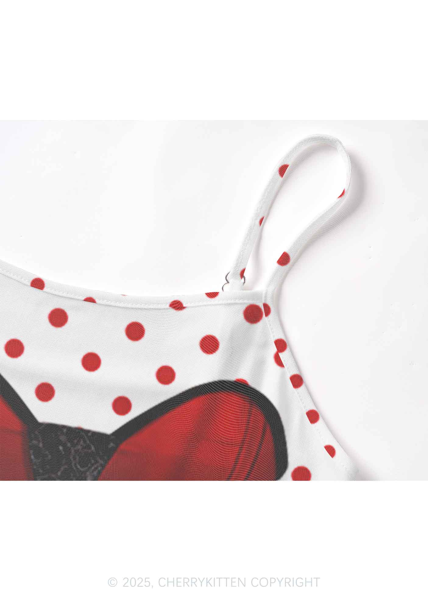 Dots Red Corset Y2K Mesh Cami Tank Cherrykitten - Image 5