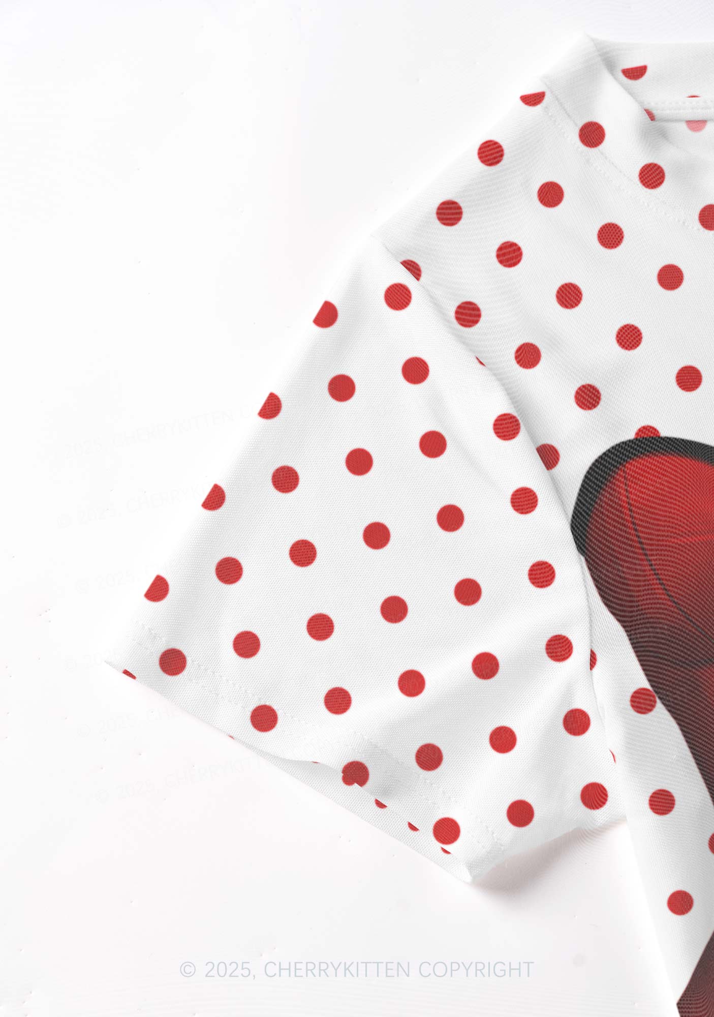 Dots Red Corset Y2K Mesh Crop Top Cherrykitten - Image 5
