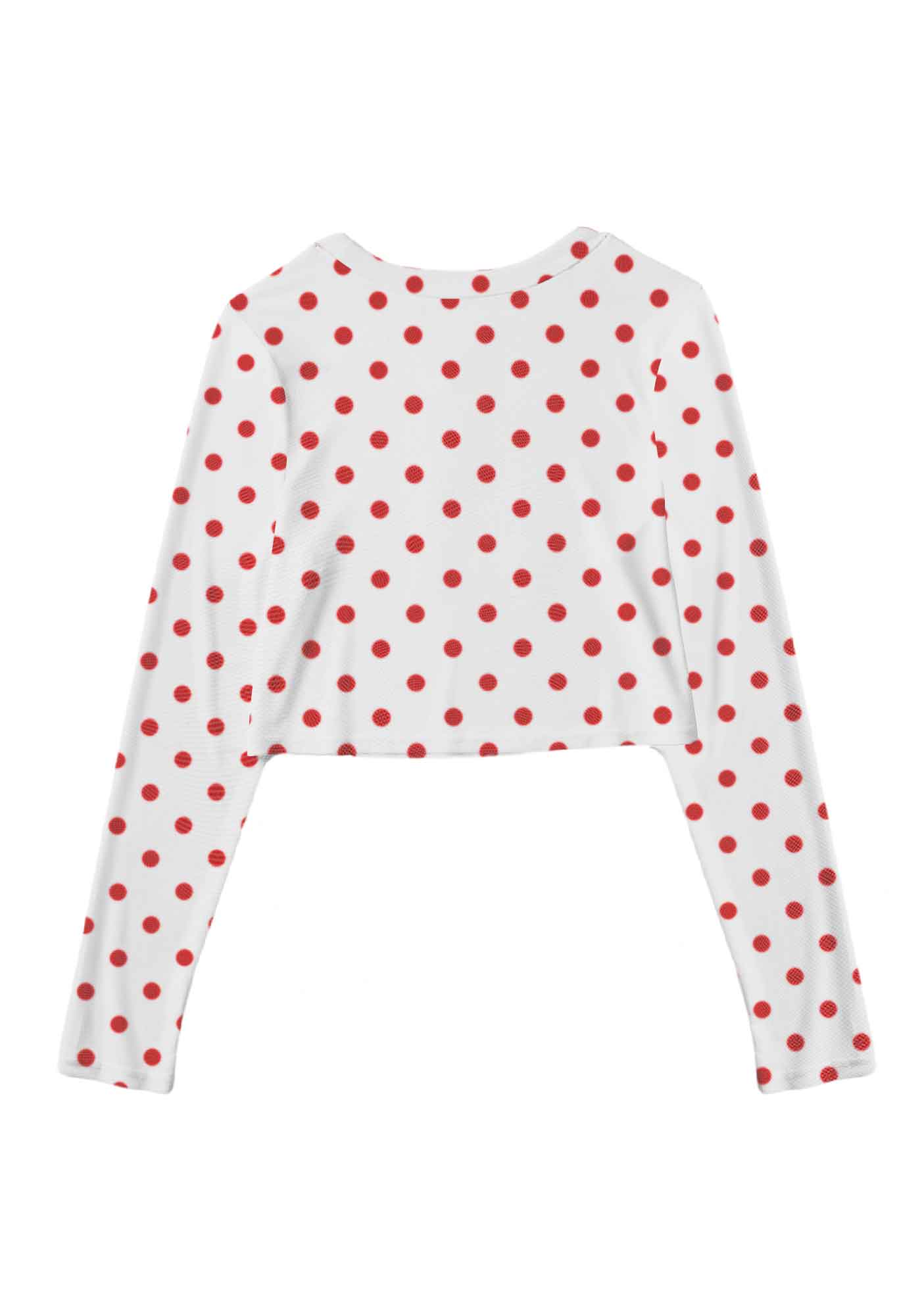 Dots Red Corset Y2K Mesh Long Sleeve Crop Top Cherrykitten - Image 3