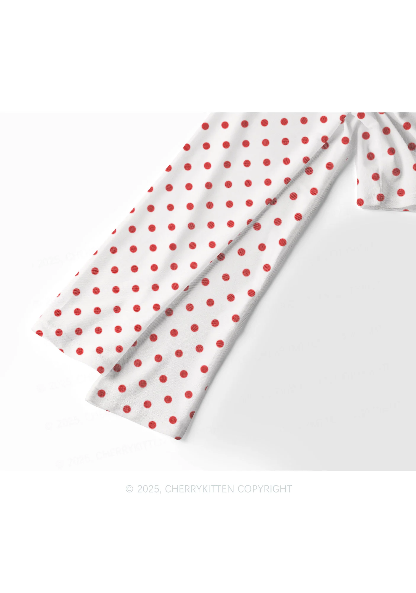 Dots Red Corset Y2K Mesh Long Sleeve Crop Top Cherrykitten - Image 4