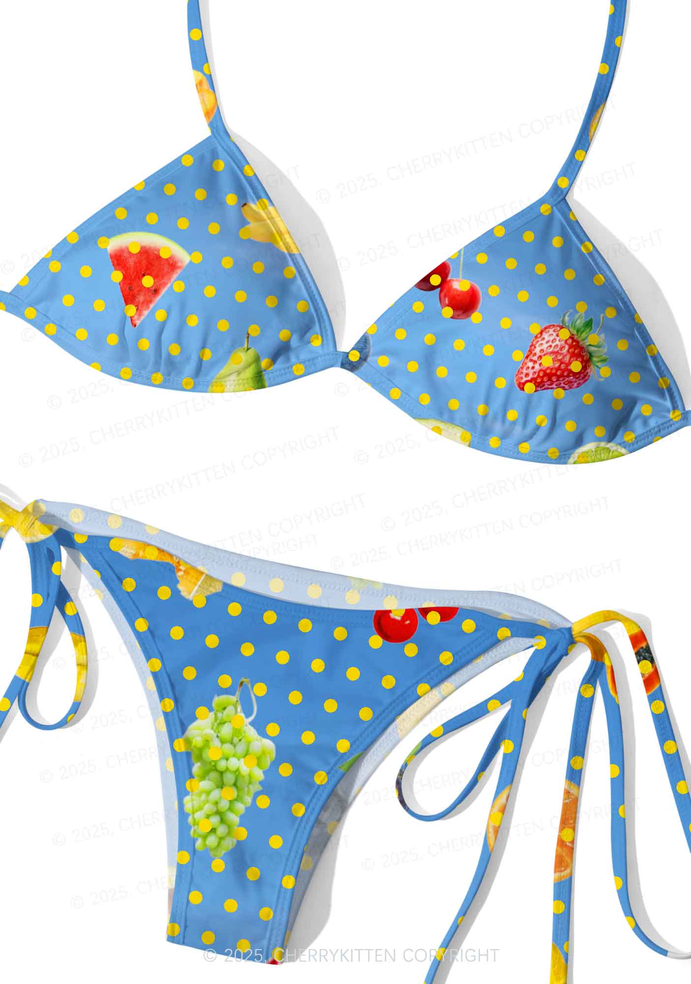 Dotty Fruits Y2K Print Bikini Set Cherrykitten - Image 3