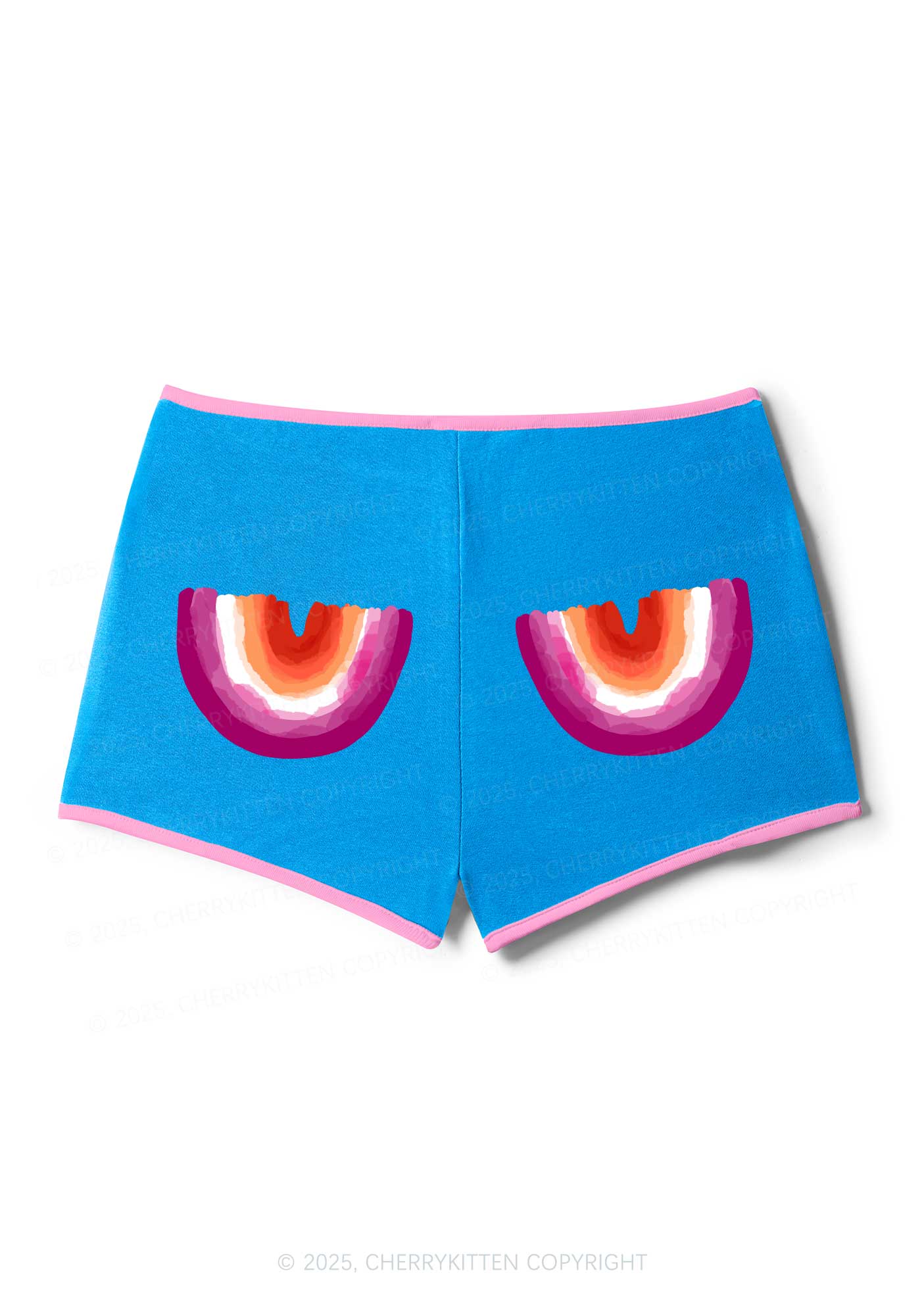Double Rainbow Pride Y2K Booty Shorts Cherrykitten - Image 3