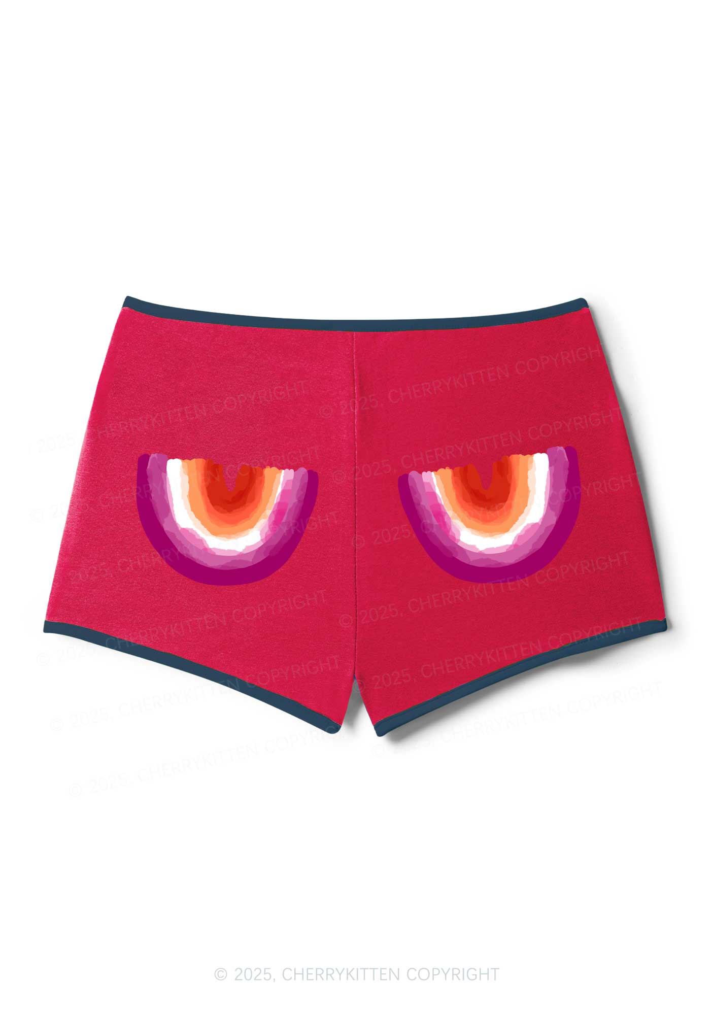 Double Rainbow Pride Y2K Booty Shorts Cherrykitten - Image 4