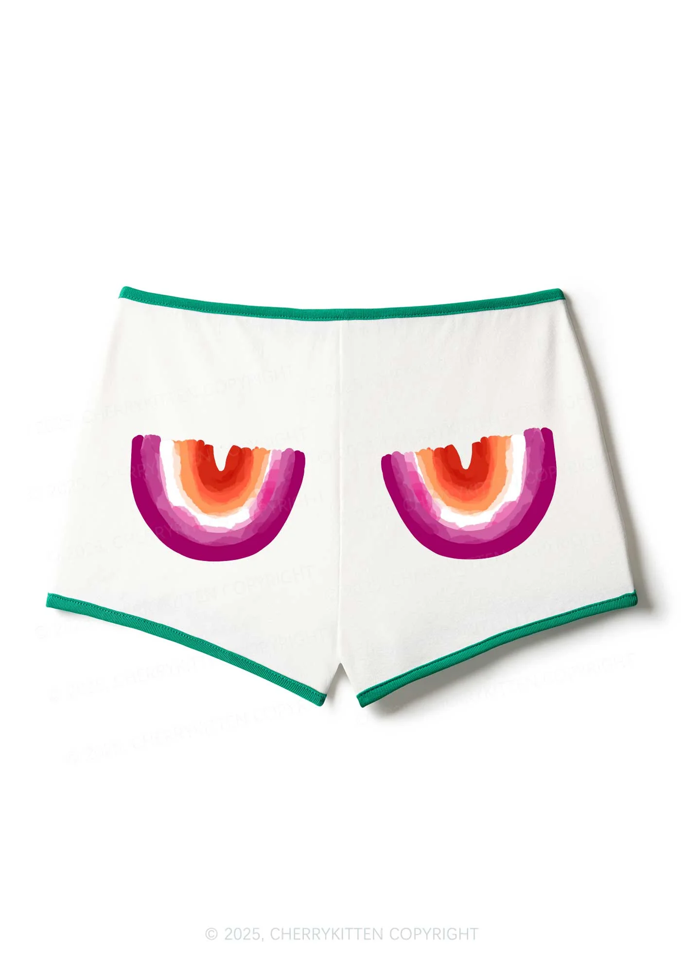 Double Rainbow Pride Y2K Booty Shorts Cherrykitten - Image 5