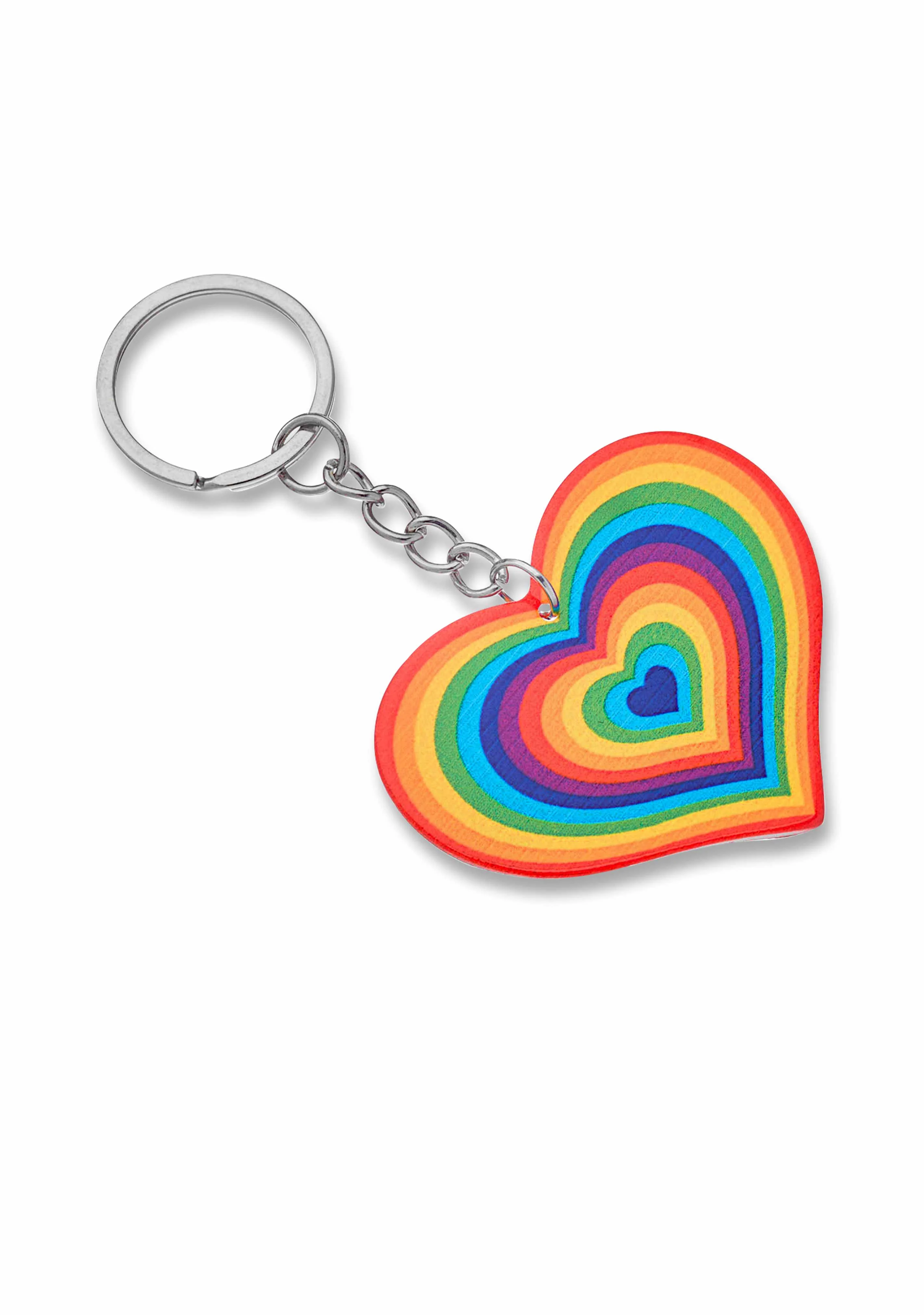 Double Sided Rainbow Heart Y2K Keychain Cherrykitten - Image 2