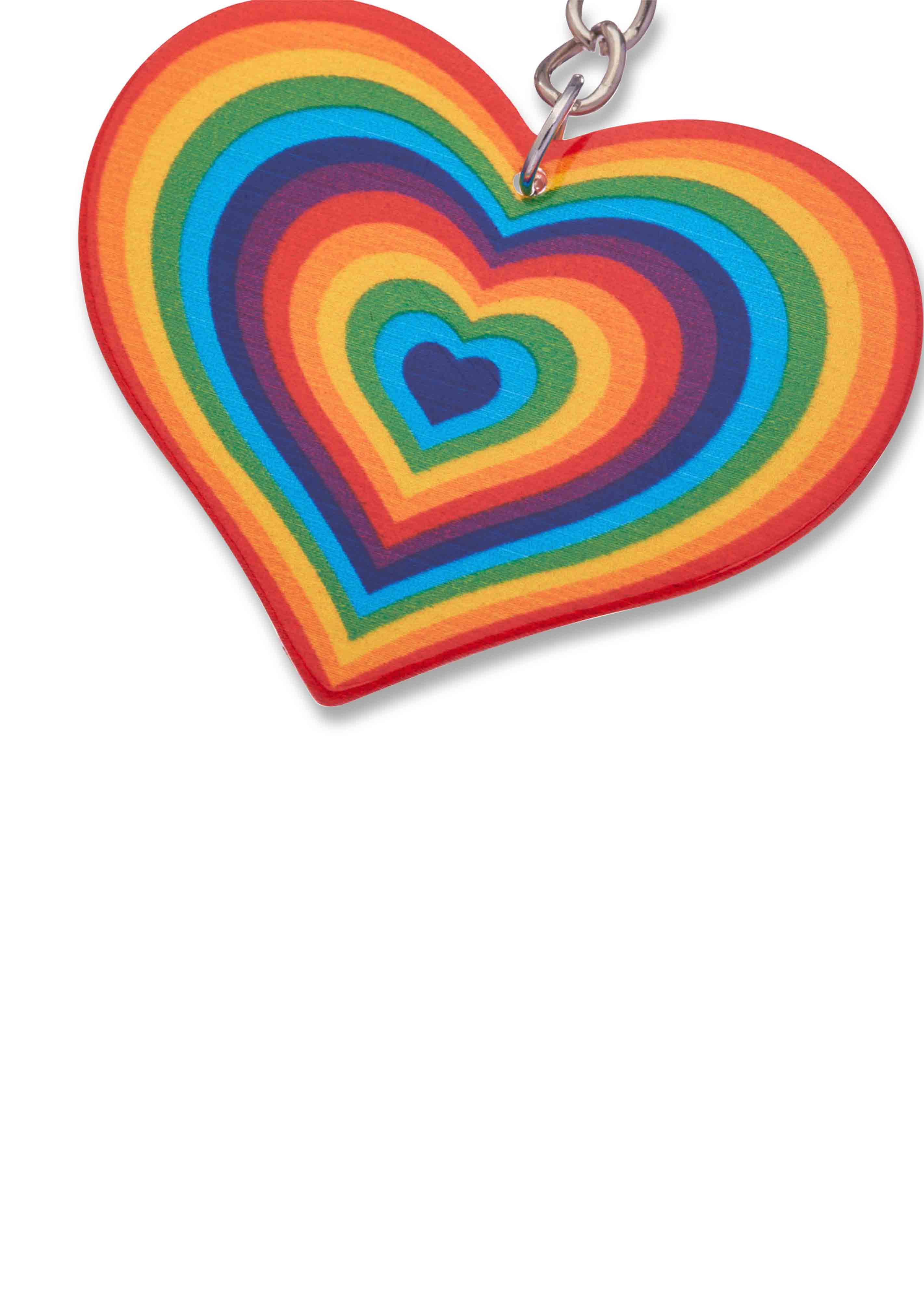 Double Sided Rainbow Heart Y2K Keychain Cherrykitten - Image 3