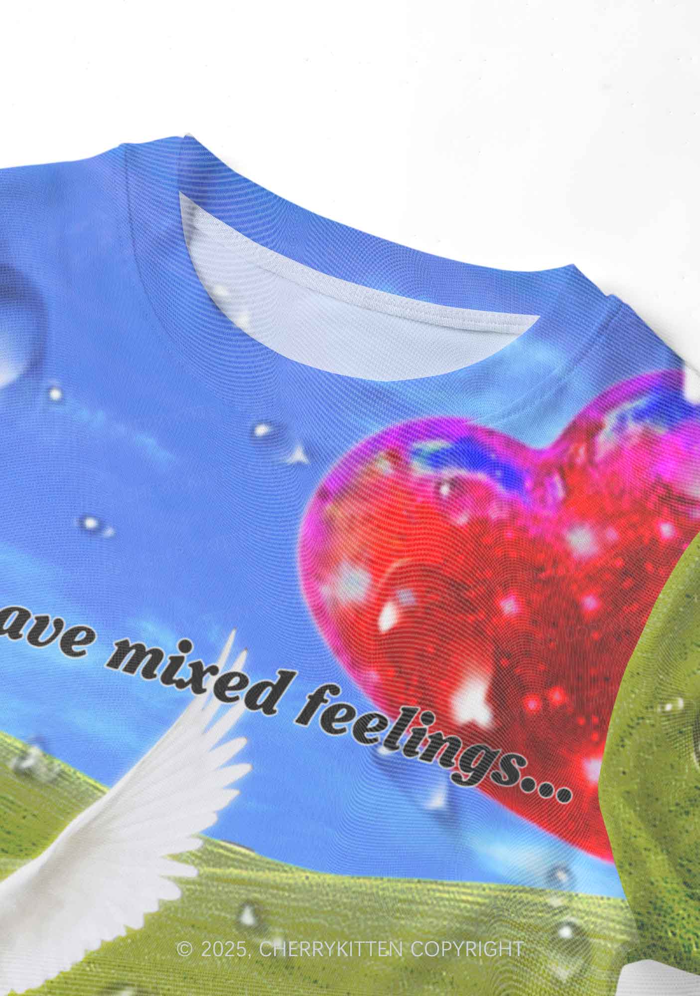 Dove And Mixed Feelings Y2K Mesh Crop Top Cherrykitten - Image 3
