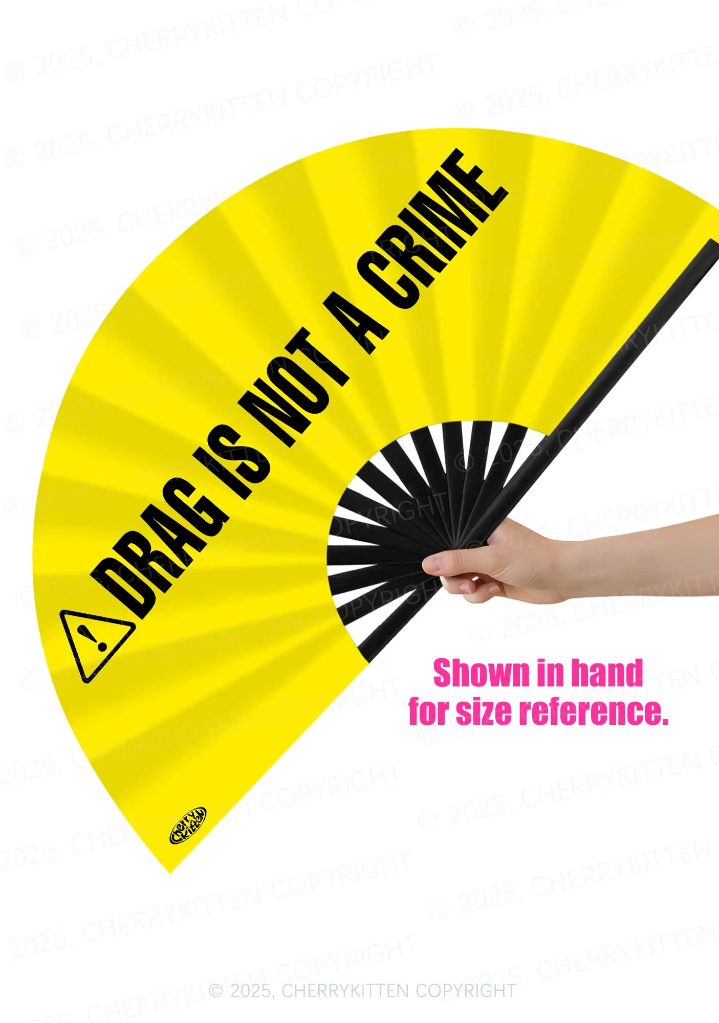 Drag Is Not Crime Pride Y2K Rave Hand Fan Cherrykitten - Image 2