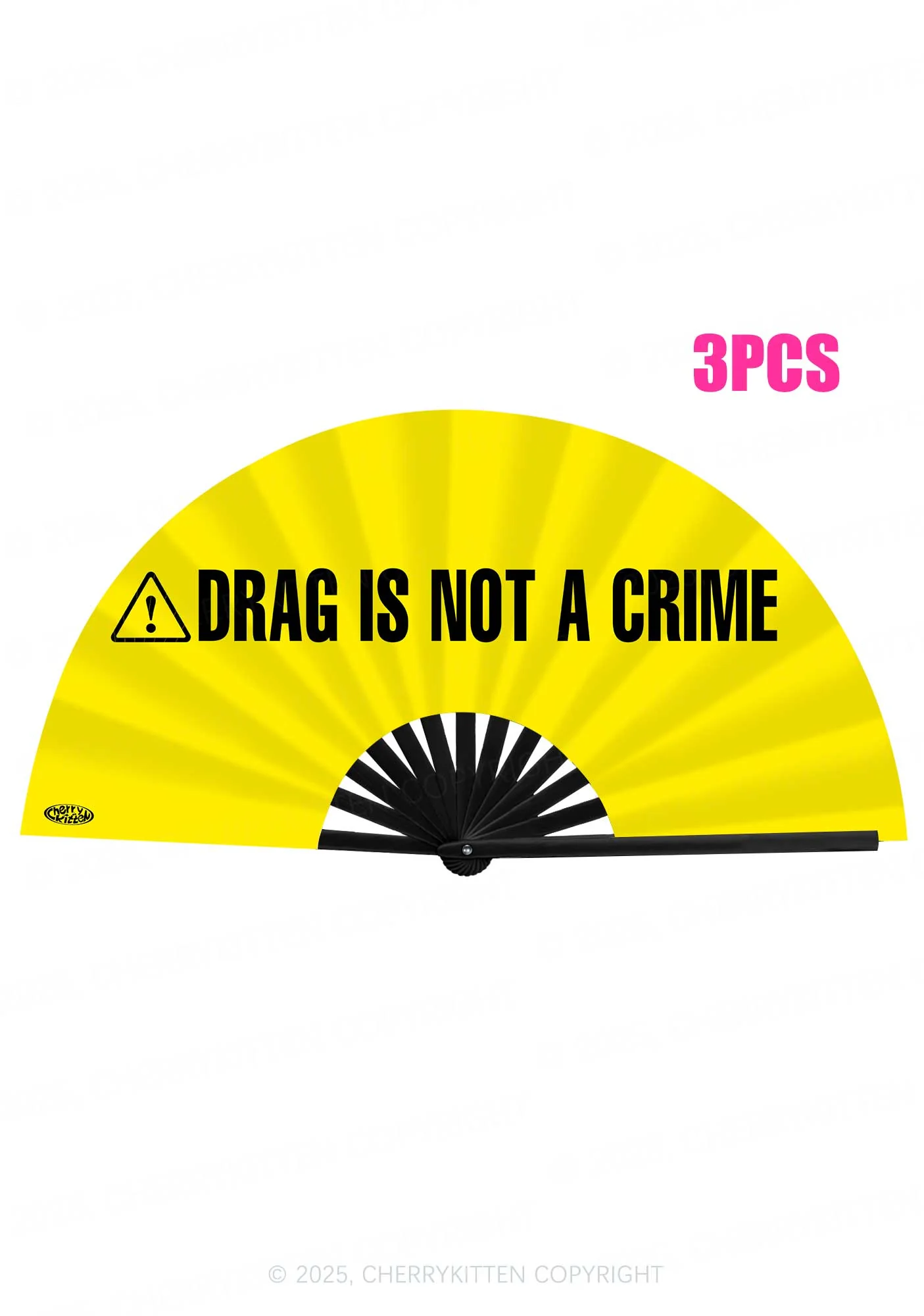 Drag Is Not Crime Pride Y2K Rave Hand Fan Cherrykitten - Image 3