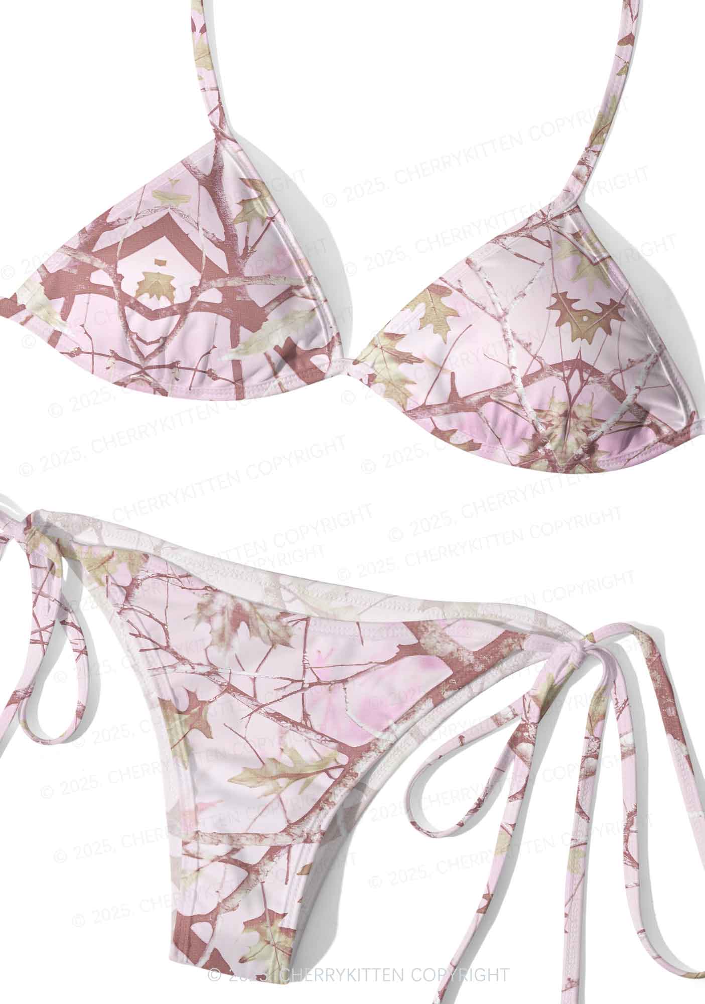 Dreamy Pink Tree Y2K Print Bikini Set Cherrykitten - Image 3