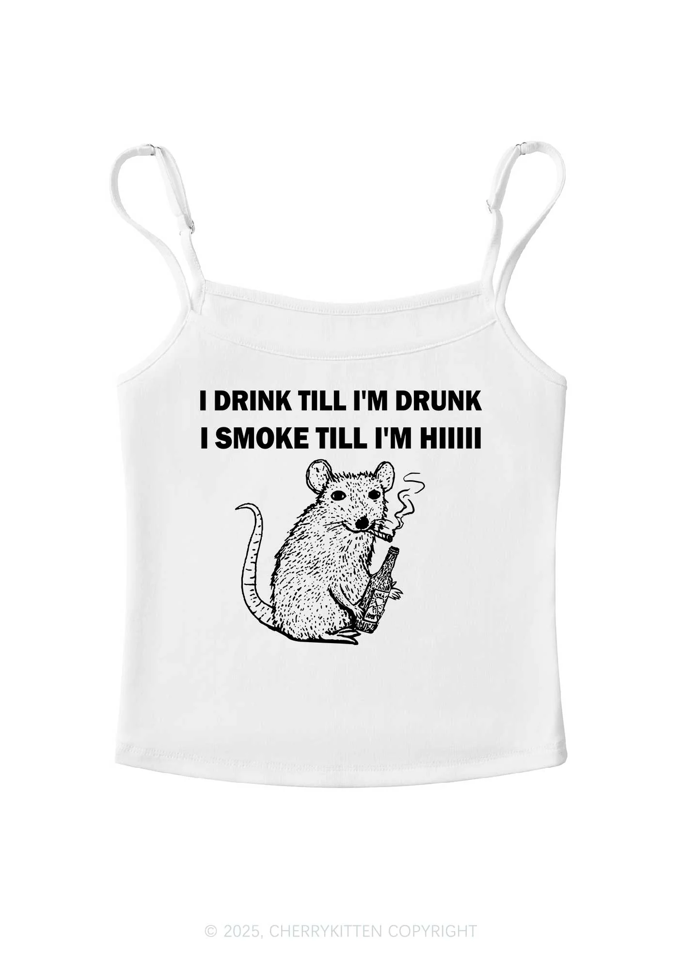 Drunk And Smoke Ratz Y2K Spaghetti Strap Cami Cherrykitten - Image 3
