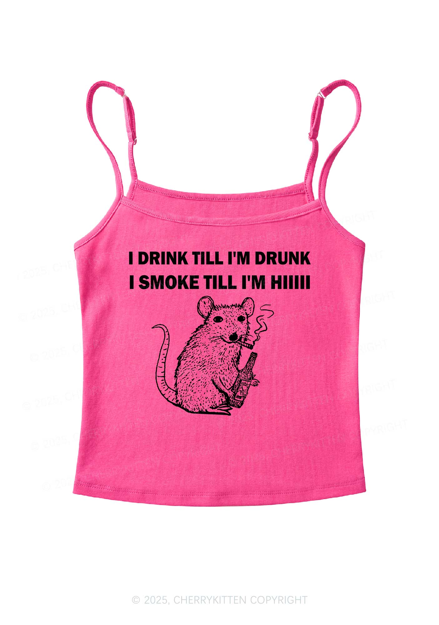 Drunk And Smoke Ratz Y2K Spaghetti Strap Cami Cherrykitten - Image 4