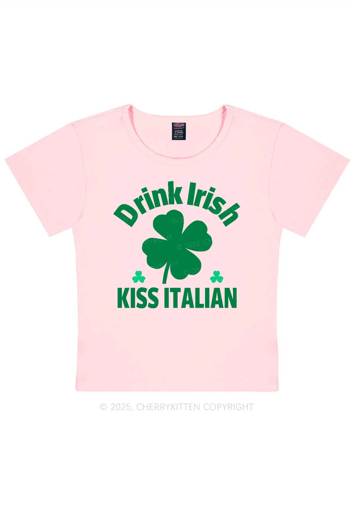 Drink Irish Kiss Italian St Patricks Y2K Baby Tee Cherrykitten - Image 11