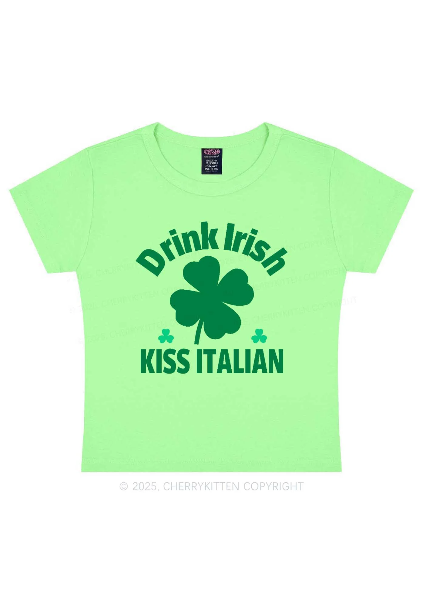 Drink Irish Kiss Italian St Patricks Y2K Baby Tee Cherrykitten - Image 12