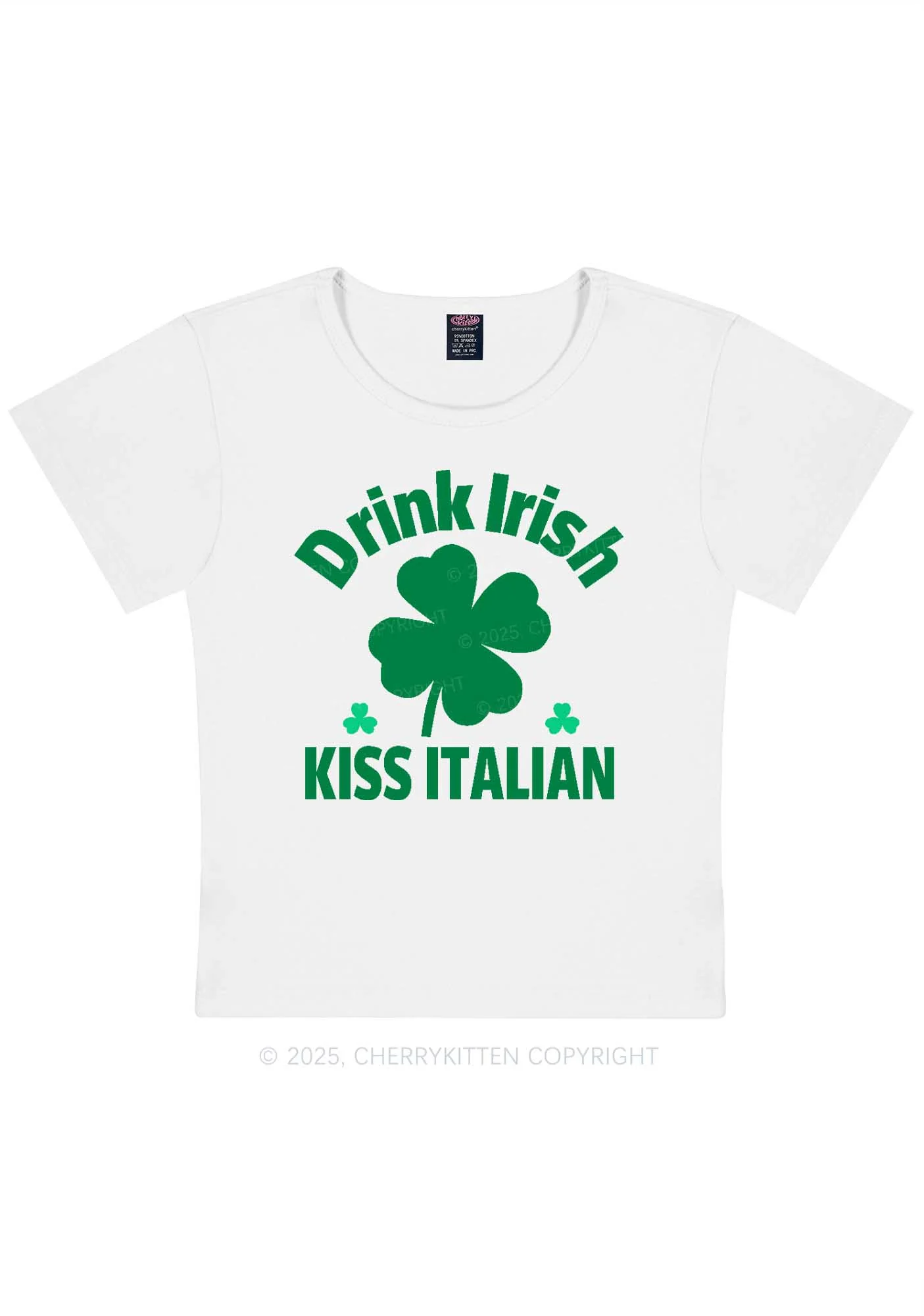 Drink Irish Kiss Italian St Patricks Y2K Baby Tee Cherrykitten - Image 3