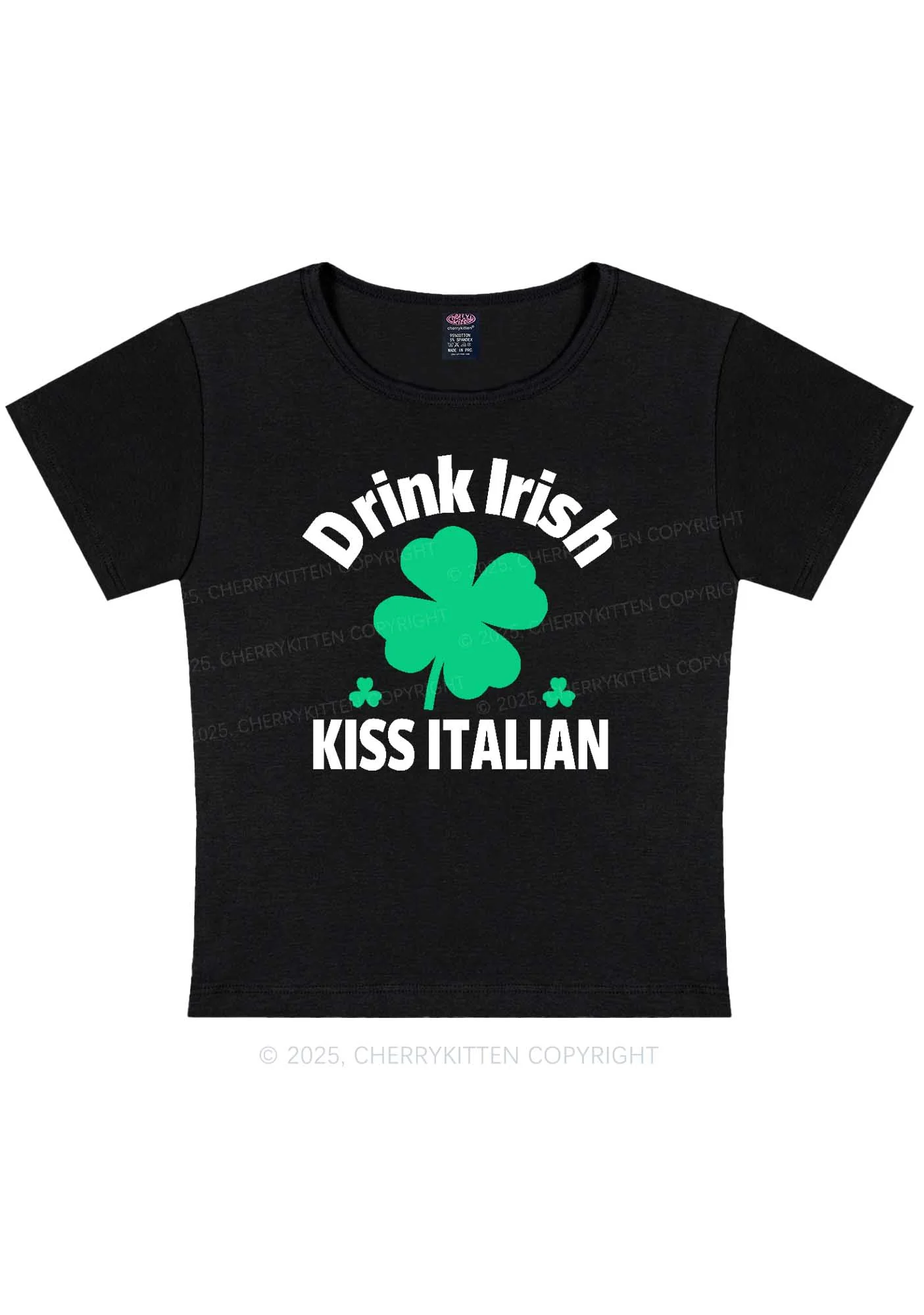 Drink Irish Kiss Italian St Patricks Y2K Baby Tee Cherrykitten - Image 4