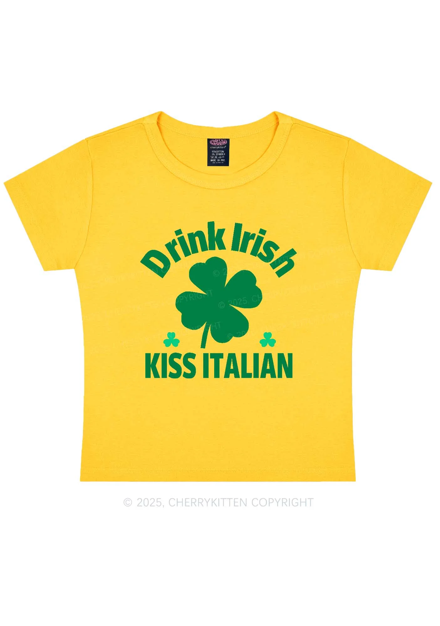 Drink Irish Kiss Italian St Patricks Y2K Baby Tee Cherrykitten - Image 5
