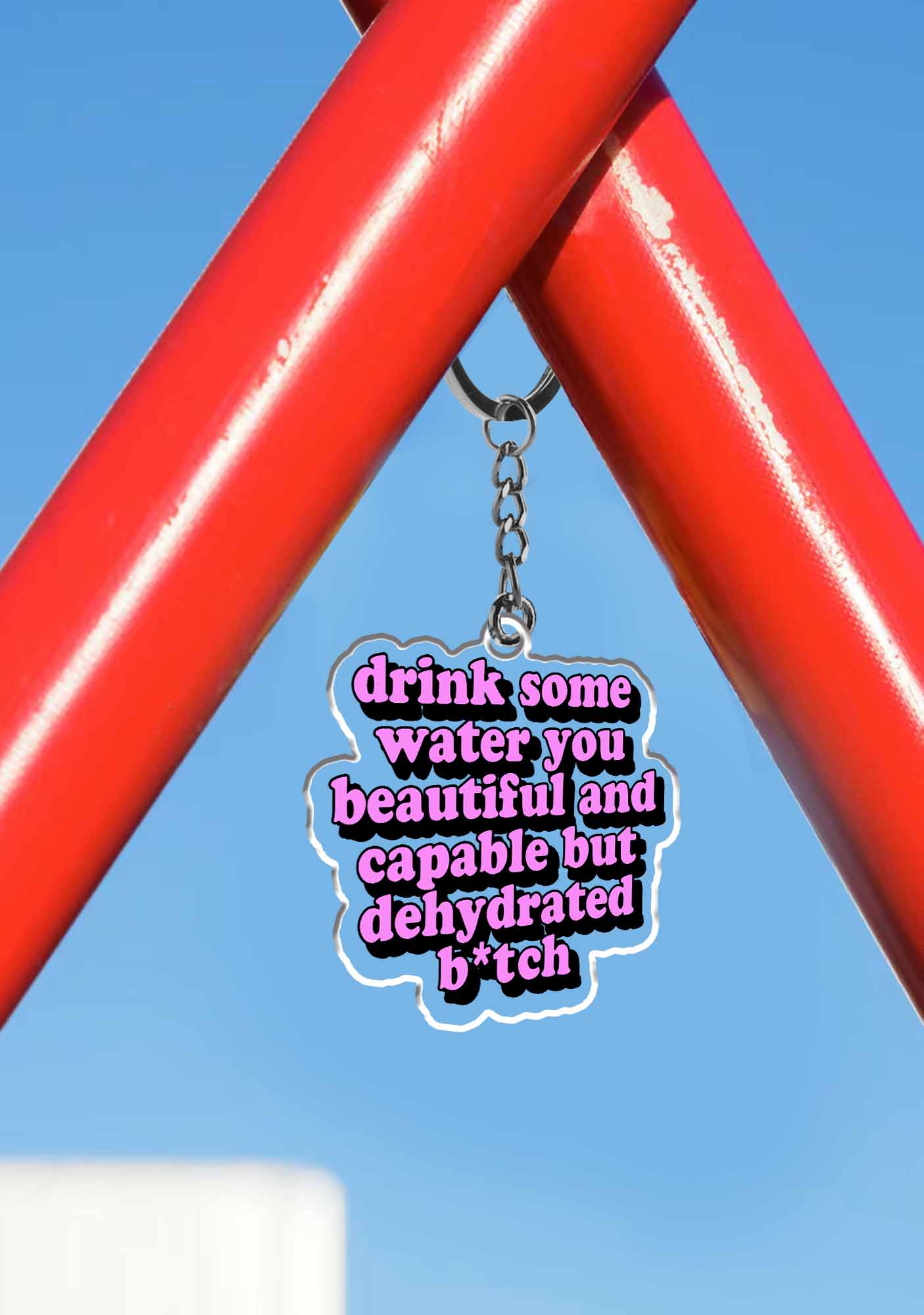 Drink Some Water 1Pc Y2K Keychain Cherrykitten - Image 3